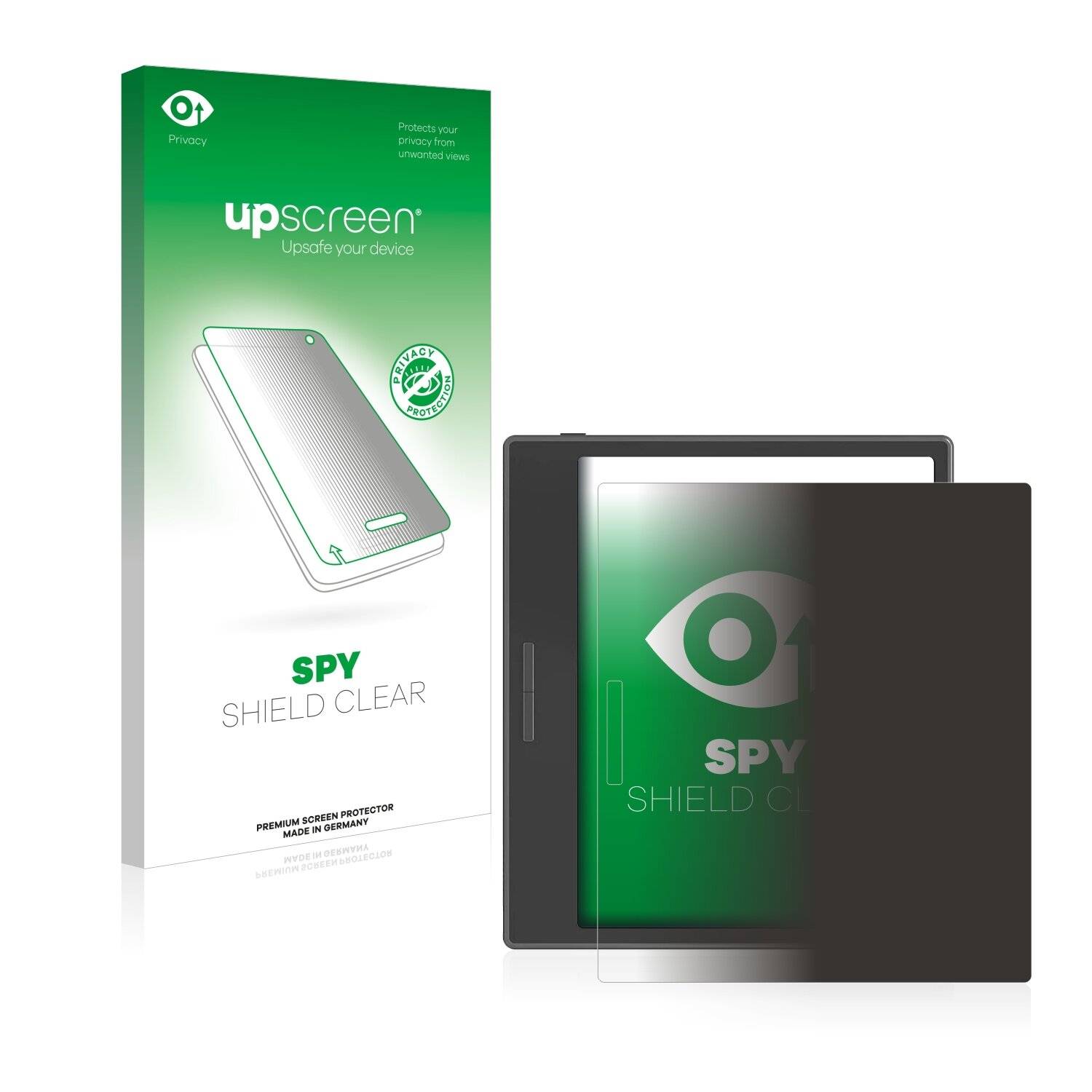 upscreen Spy Shield Clear Premium Blickschutzfolie für Onyx Boox Leaf 2 Black