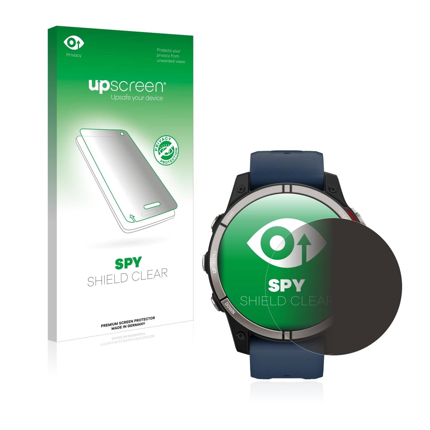 upscreen Spy Shield Clear Premium Blickschutzfolie für Garmin quatix