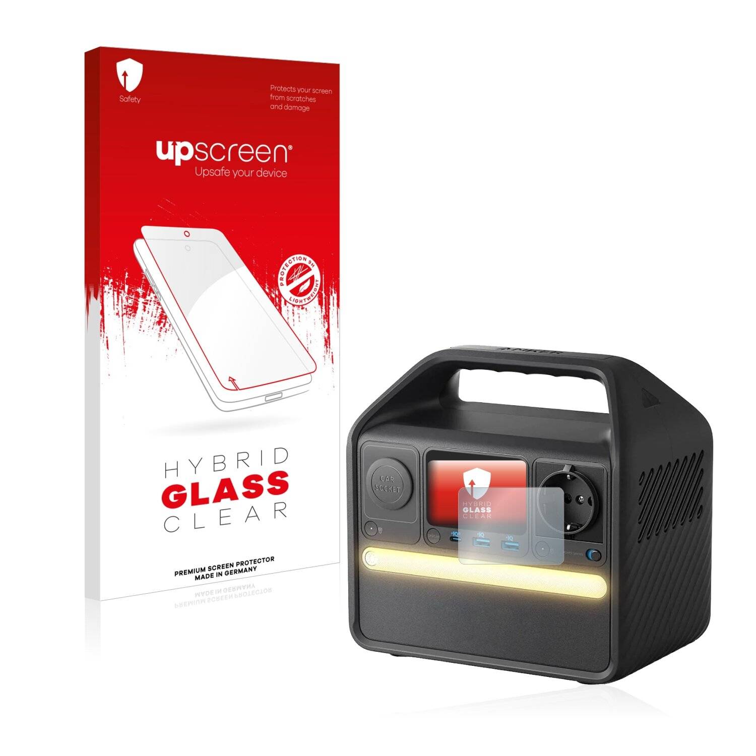 upscreen Hybrid Glass Clear Premium Schutzglas Folie für Anker