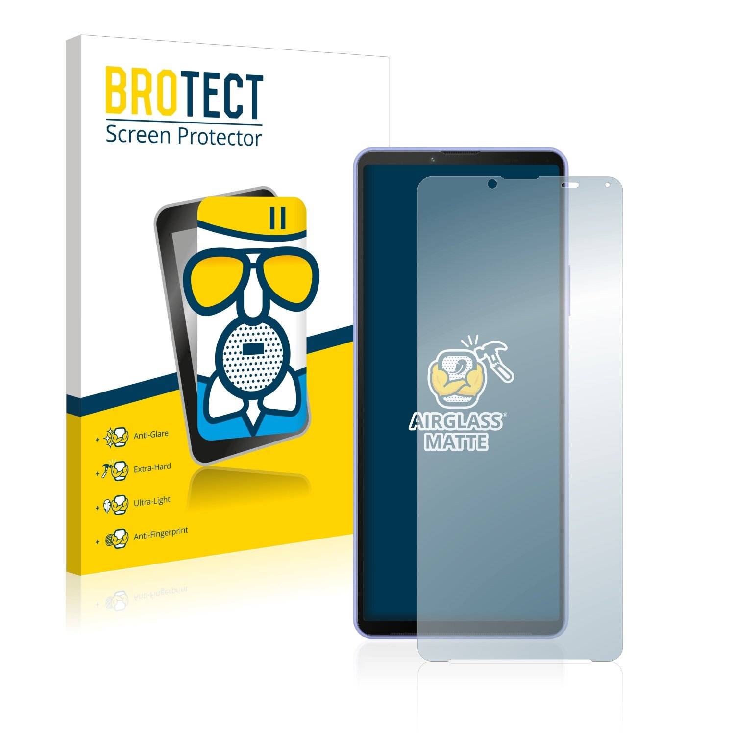 BROTECT AirGlass Flexible Schutz Glas Folie für Sony Xperia 10 IV Matt Entspiegelt