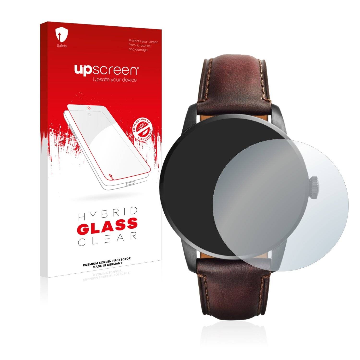 upscreen Hybrid Glass Clear Premium Schutzglas Folie für Fossil