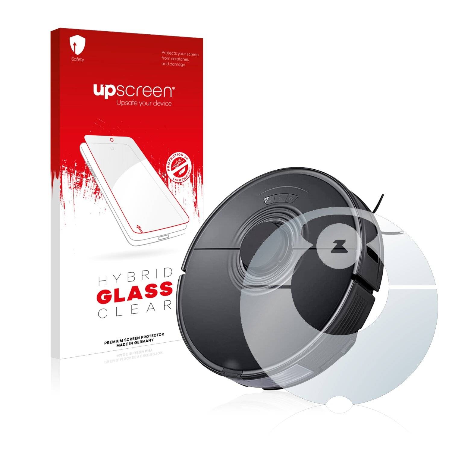 upscreen Hybrid Glass Clear Premium Schutzglas Folie für Roborock S