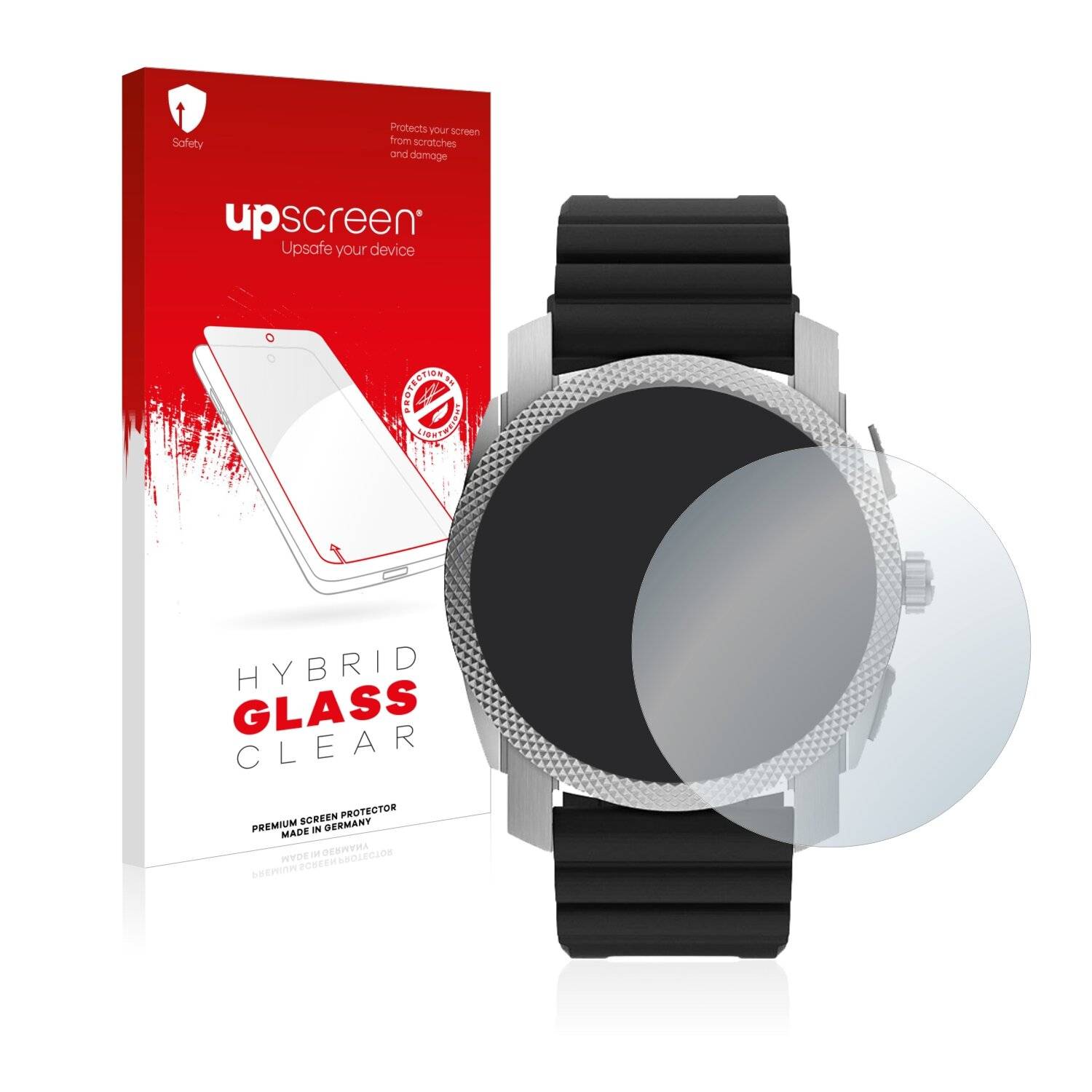 upscreen Hybrid Glass Clear Premium Schutzglas Folie für Fossil Gen 6 Hybrid Machine