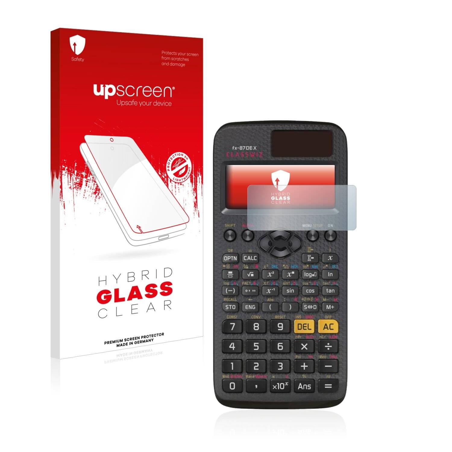 upscreen Hybrid Glass Clear Premium Schutzglas Folie für Casio FX 87DE
