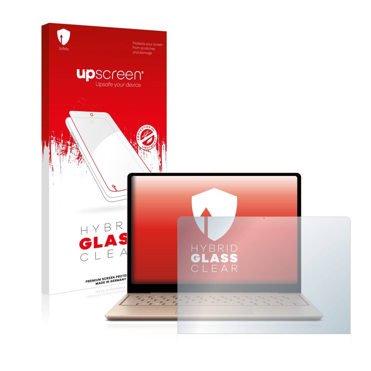 upscreen Hybrid Glass Clear Premium Schutzglas Folie für Microsoft Surface Laptop Go 2