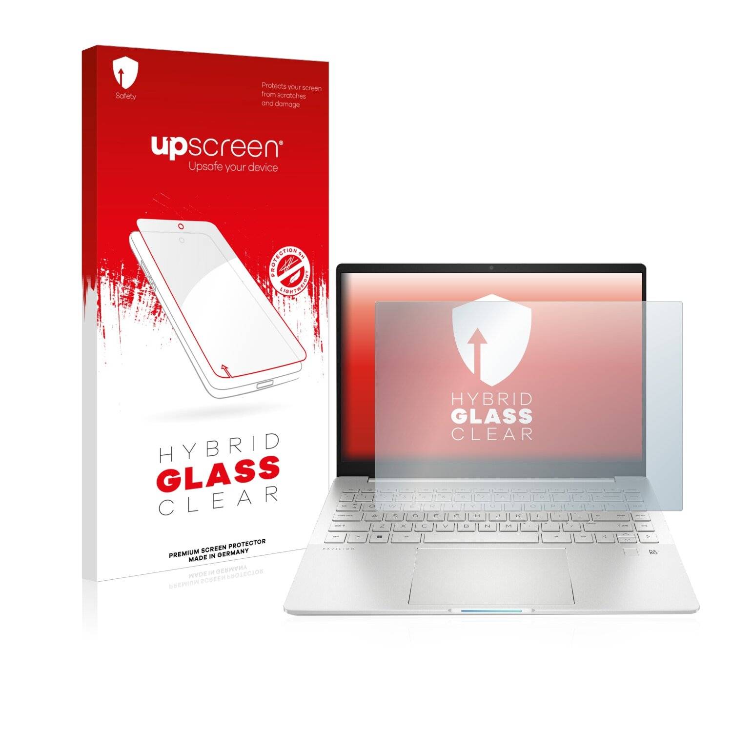 upscreen Hybrid Glass Clear Premium Schutzglas Folie für HP Pavilion Plus