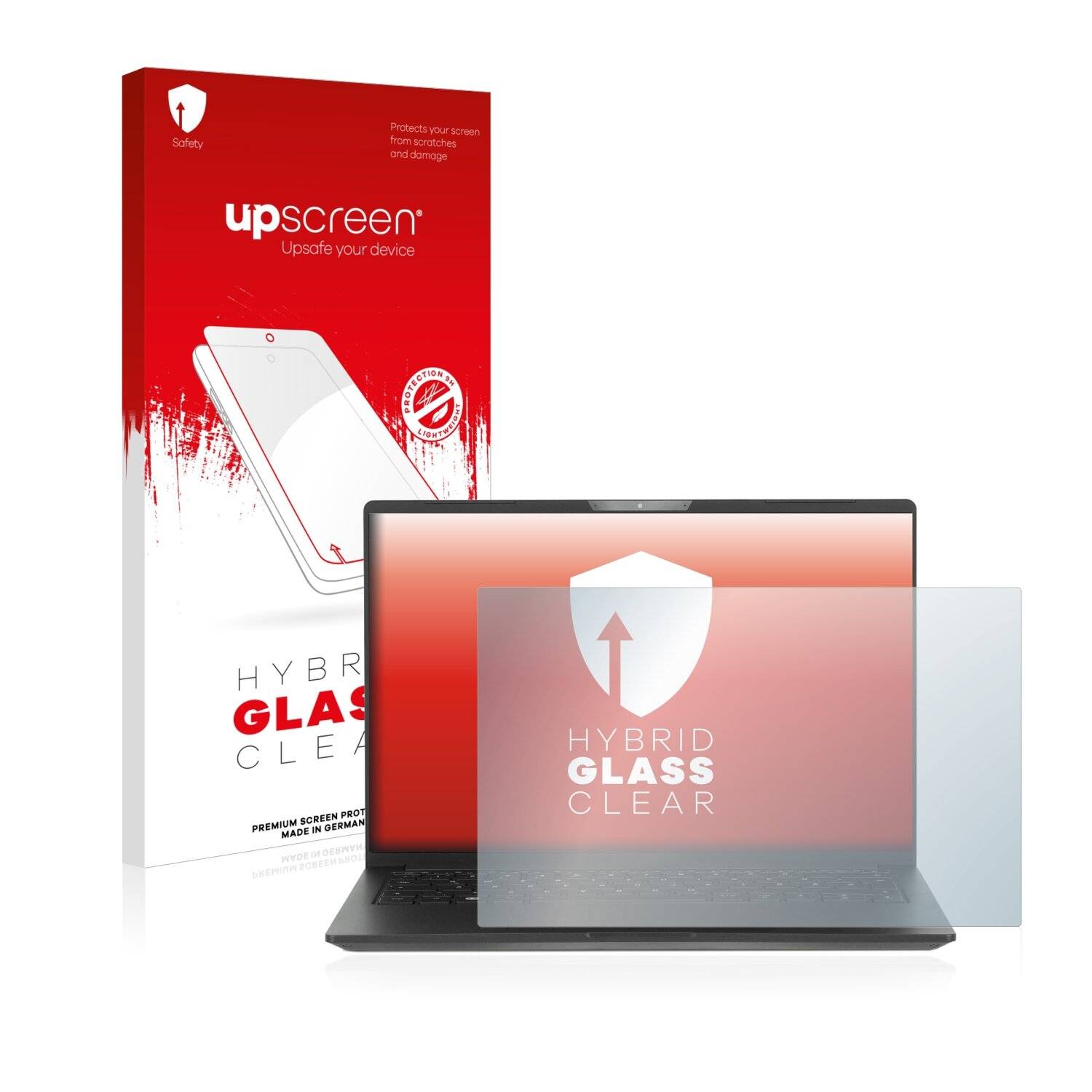 upscreen Hybrid Glass Clear Premium Schutzglas Folie für Tuxedo InfinityBook Pro 14