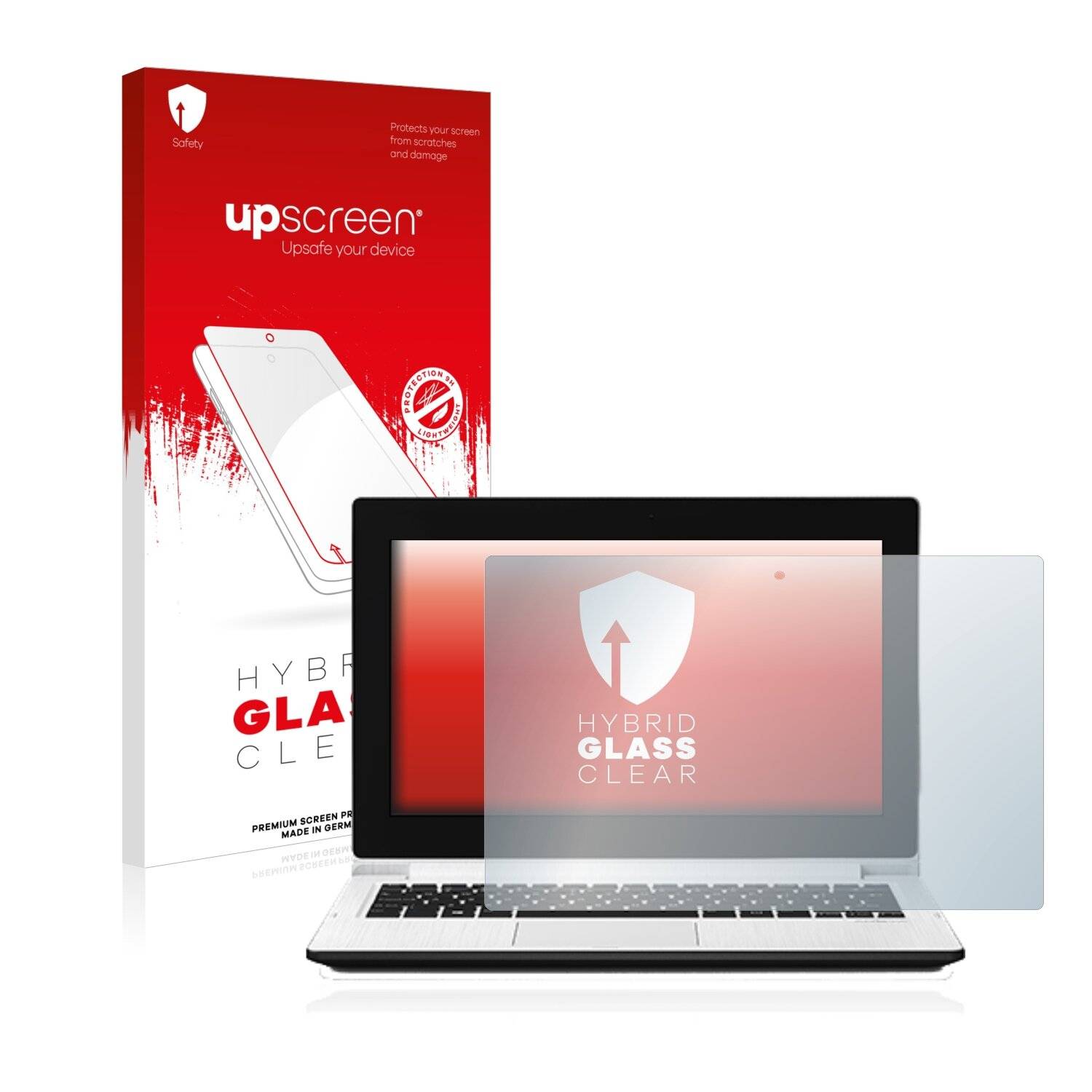 upscreen Hybrid Glass Clear Premium Schutzglas Folie für Medion Akoya E2211T