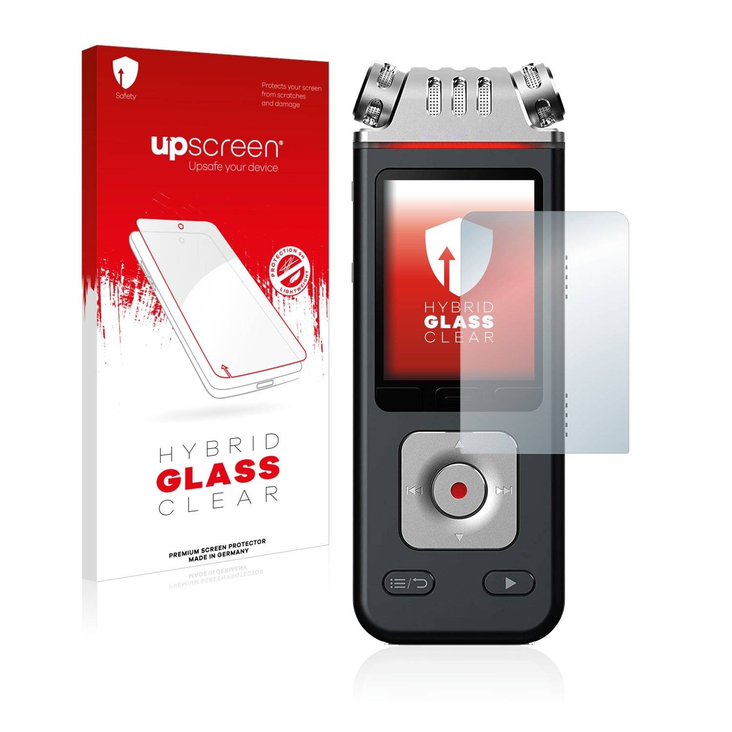 upscreen Hybrid Glass Clear Premium Schutzglas Folie für Philips VoiceTracer