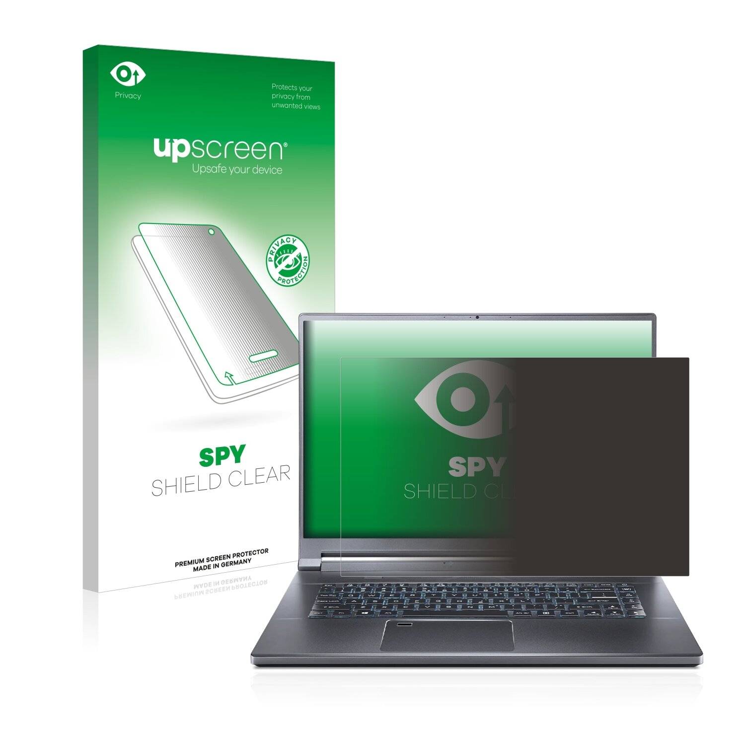 upscreen Spy Shield Clear Premium Blickschutzfolie für Acer Predator Triton 500