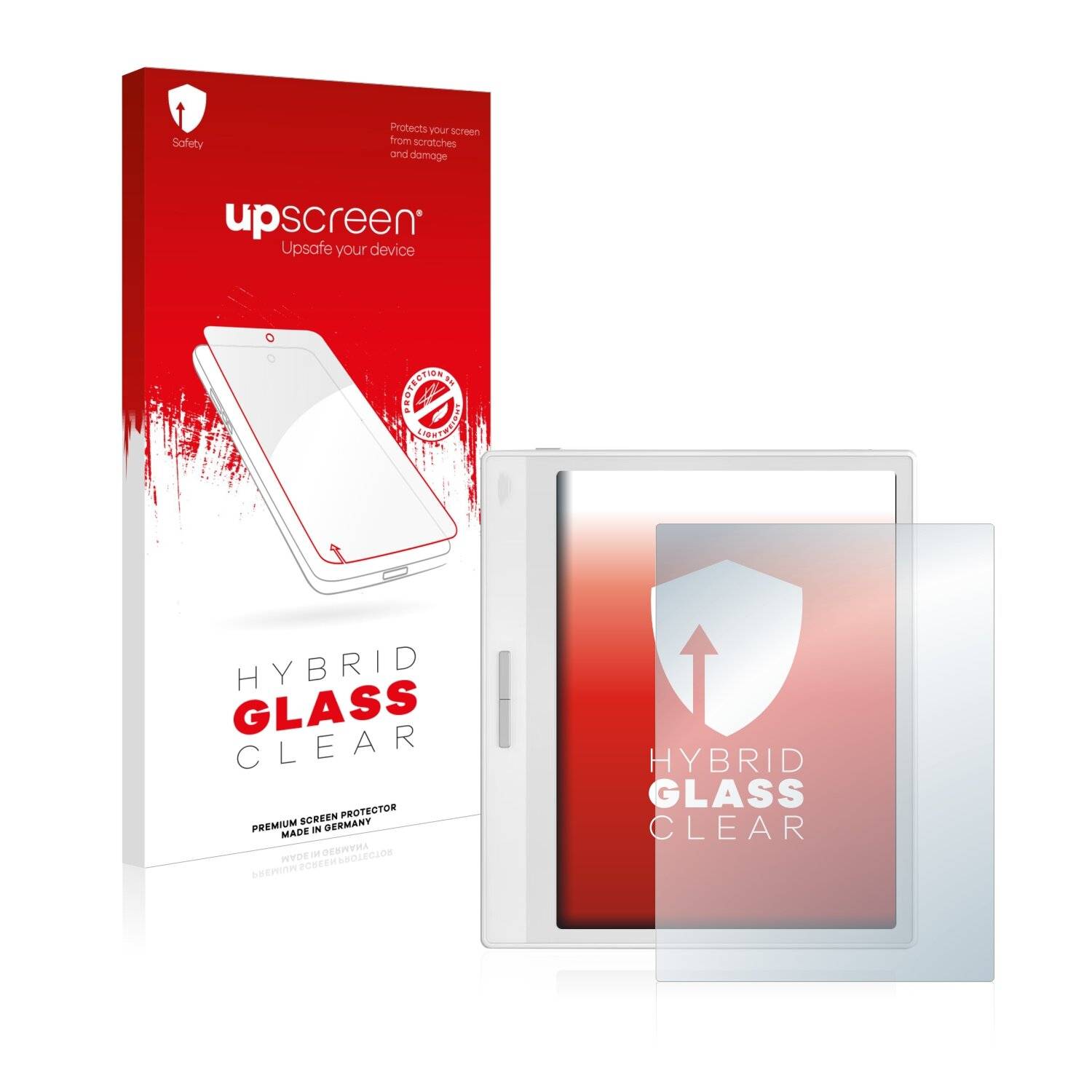 upscreen Hybrid Glass Clear Premium Schutzglas Folie für Onyx Boox Leaf 2 White