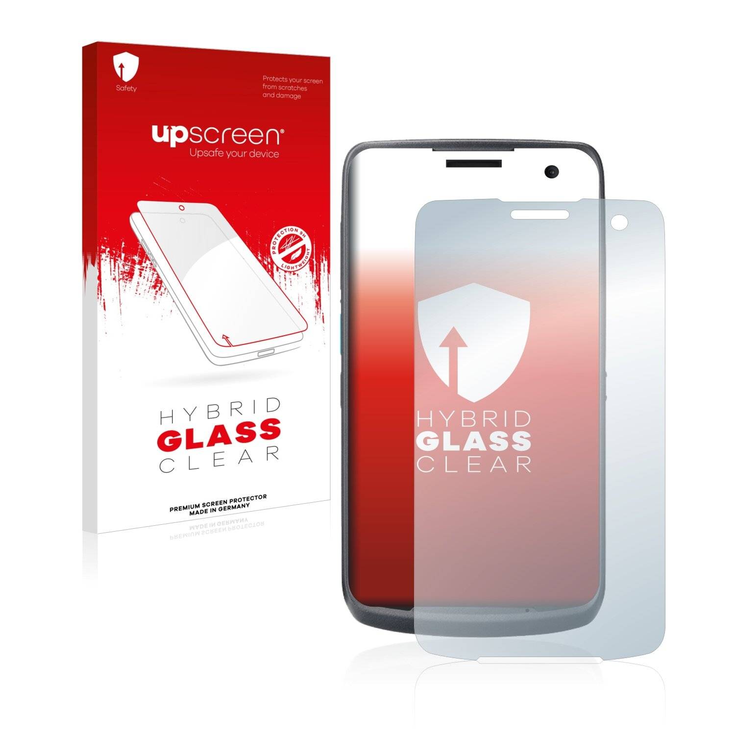upscreen Hybrid Glass Clear Premium Schutzglas Folie für Unitech EA500P