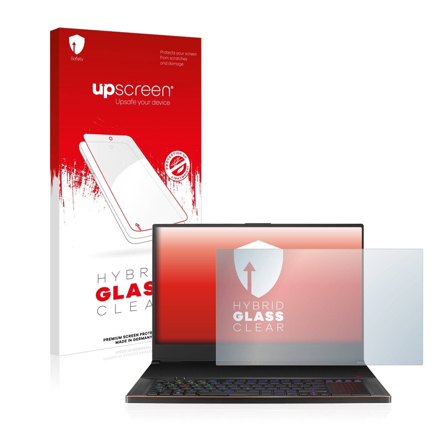 upscreen Hybrid Glass Clear Premium Schutzglas Folie für Asus ROG Zephyrus S