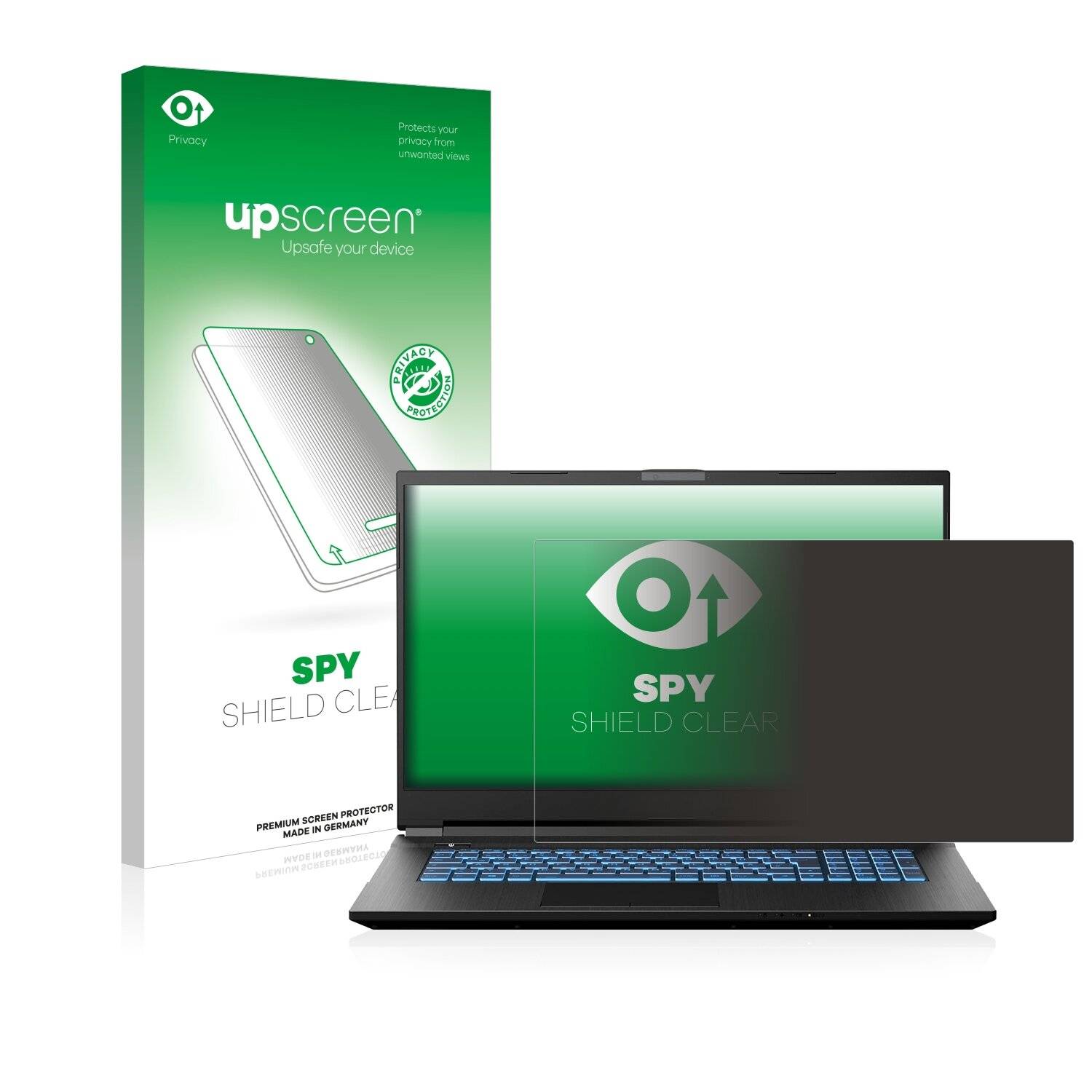 upscreen Spy Shield Clear Premium Blickschutzfolie für Medion Erazer Defender