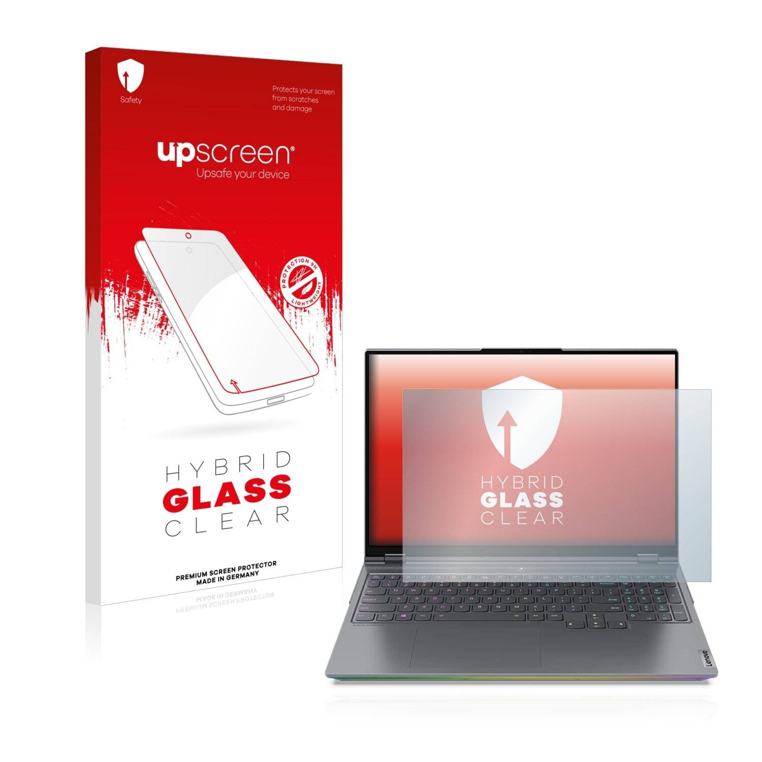 upscreen Hybrid Glass Clear Premium Schutzglas Folie für Lenovo Legion 7i Gen 6
