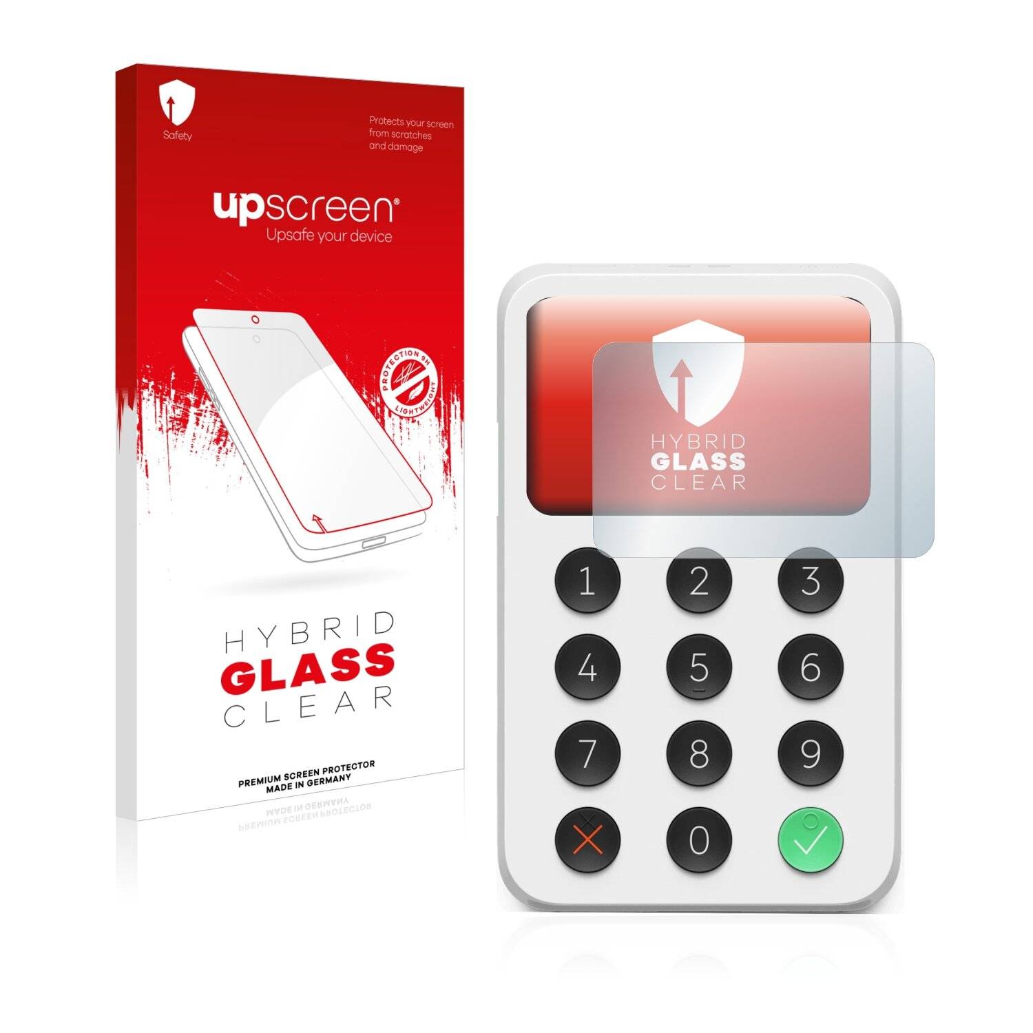 upscreen Hybrid Glass Clear Premium Schutzglas Folie für Zettle Reader