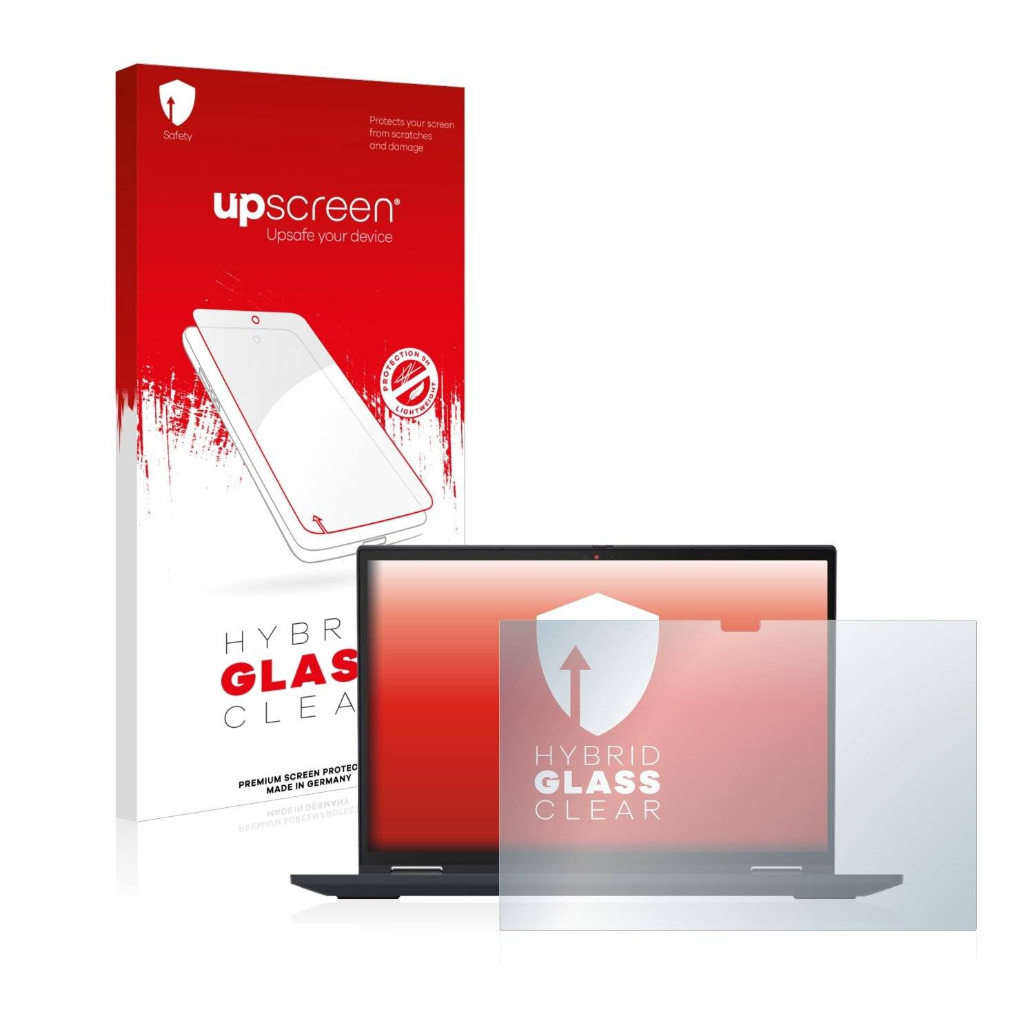 upscreen Hybrid Glass Clear Premium Schutzglas Folie für Lenovo ThinkPad X13 Yoga Gen
