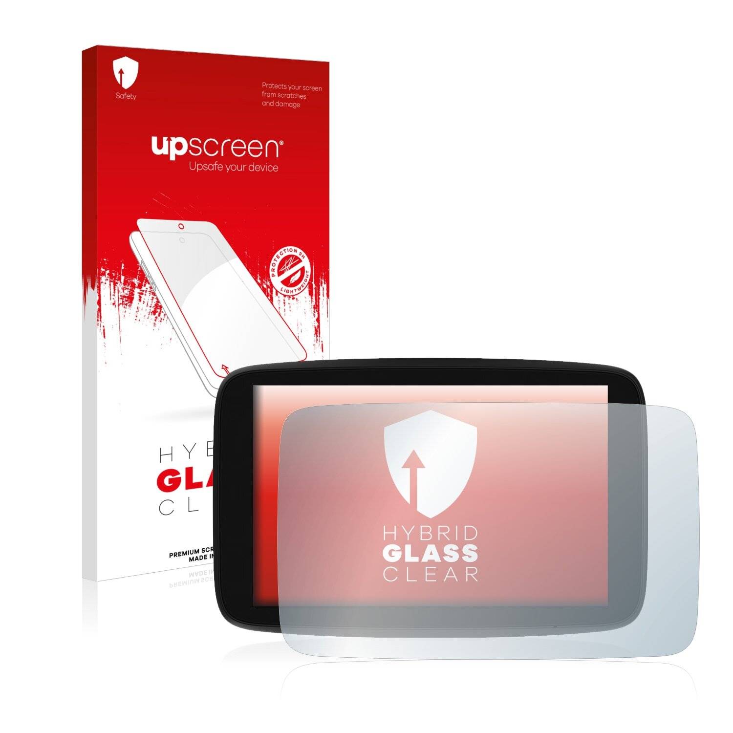 upscreen Hybrid Glass Clear Premium Schutzglas Folie für TomTom GO Expert
