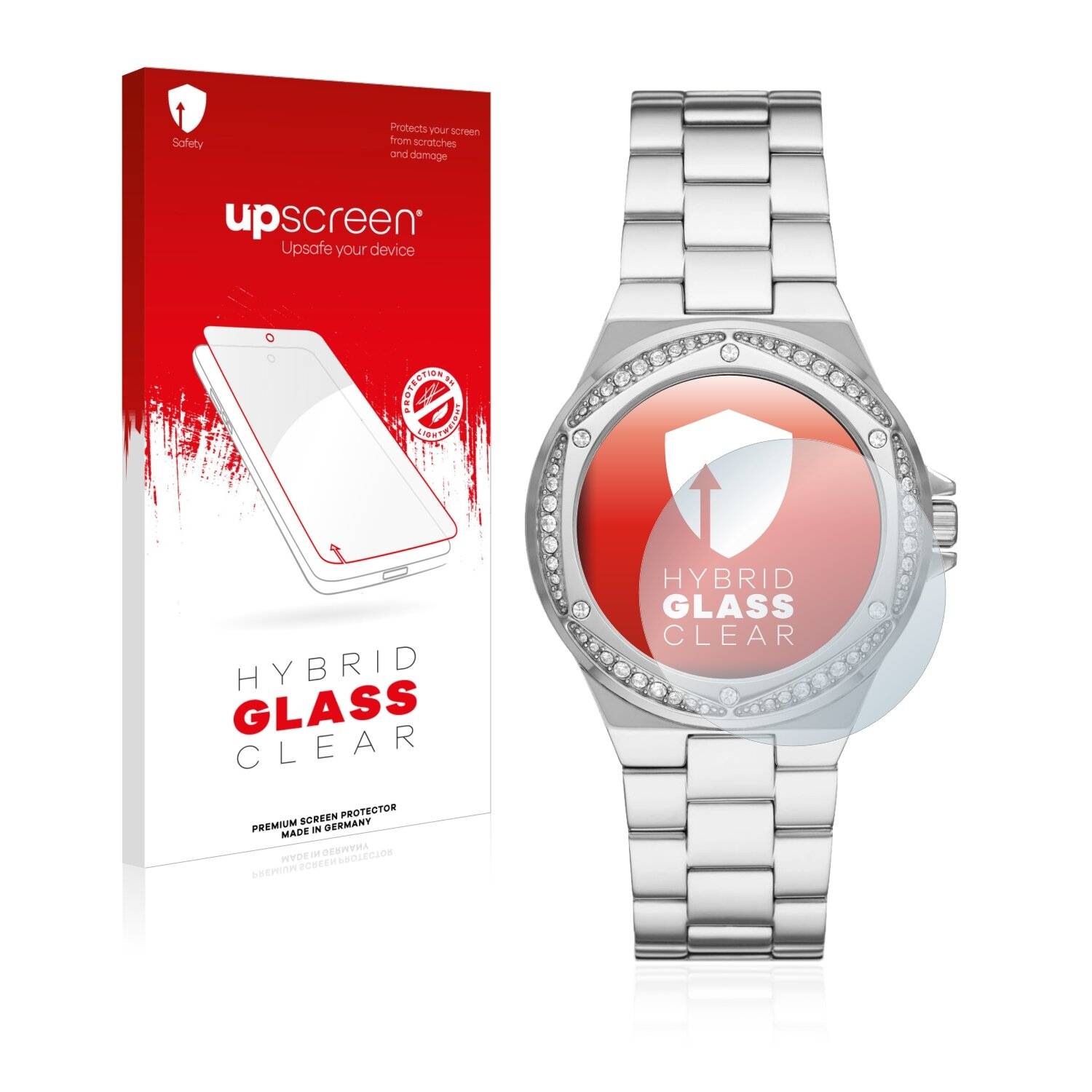 upscreen Hybrid Glass Clear Premium Schutzglas Folie für Michael Kors Lennox MK