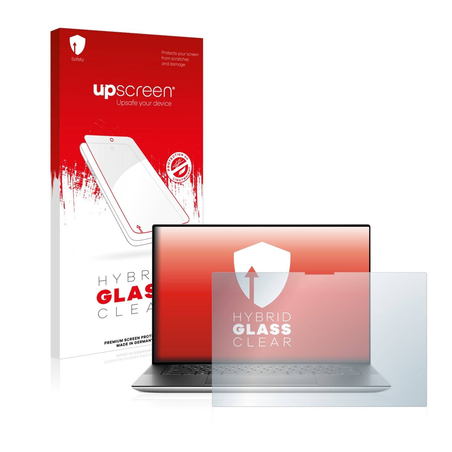 upscreen Hybrid Glass Clear Premium Schutzglas Folie für Dell XPS 15 9510