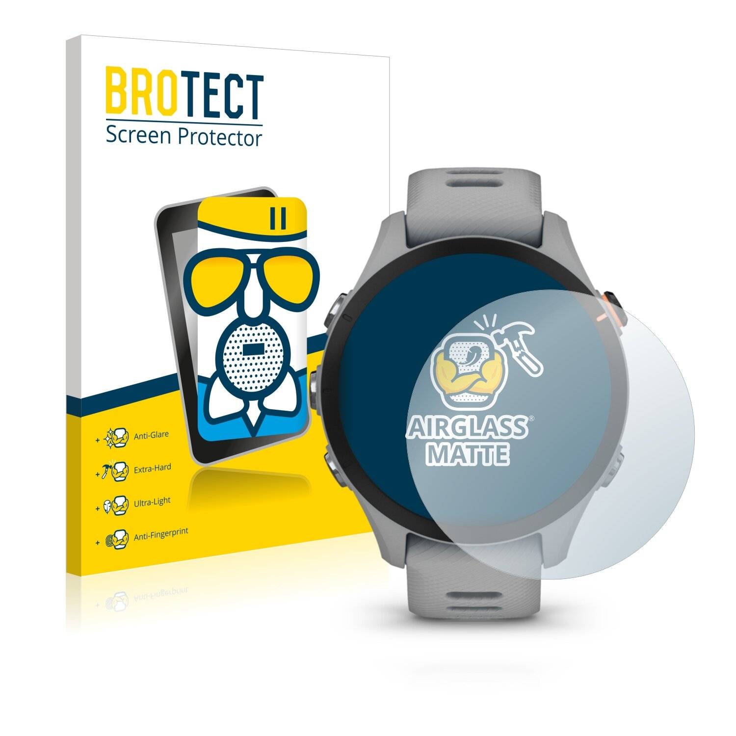 BROTECT AirGlass Matt Glas Panzer Folie für Garmin Forerunner 255S Music