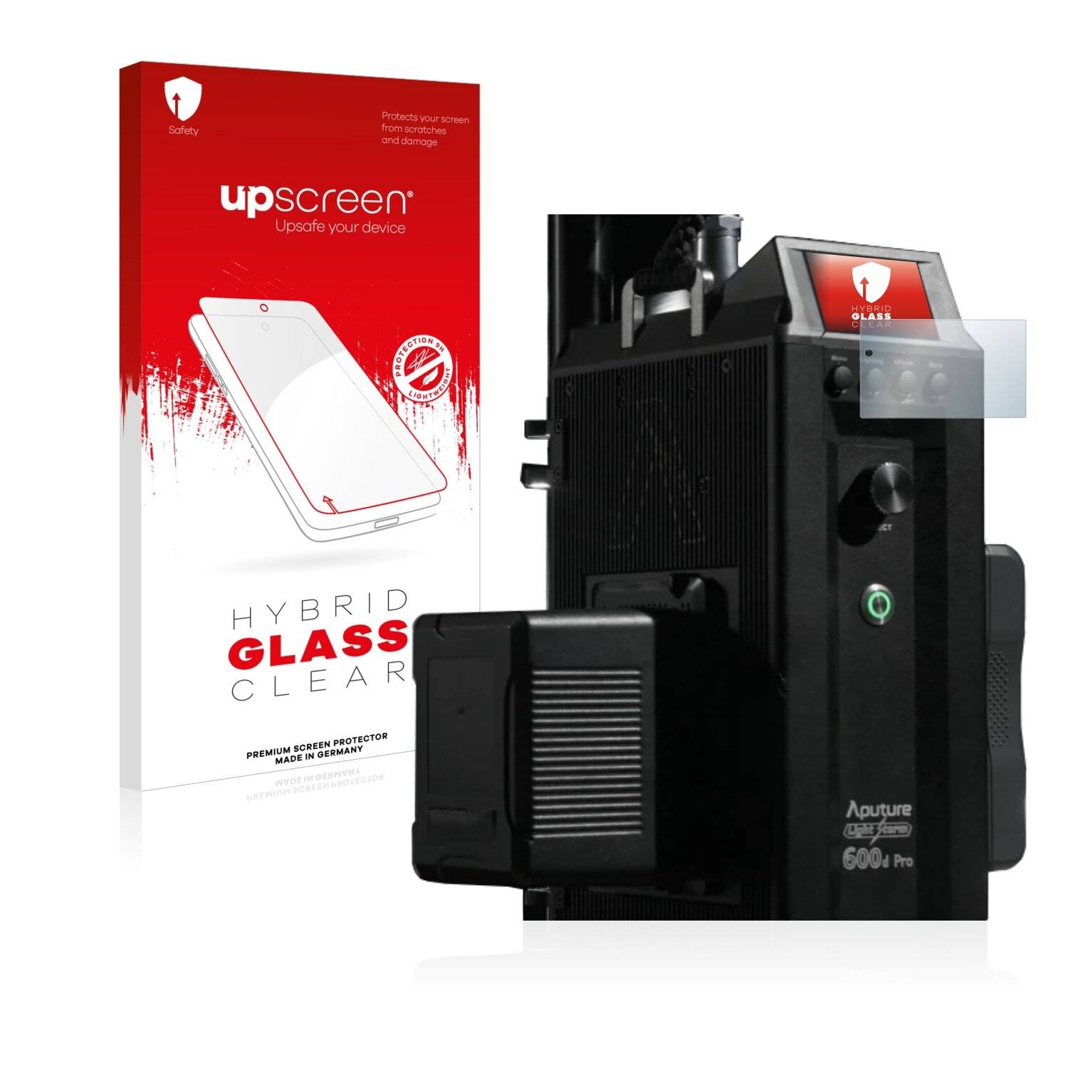 upscreen Hybrid Glass Clear Premium Schutzglas Folie für Aputure LS