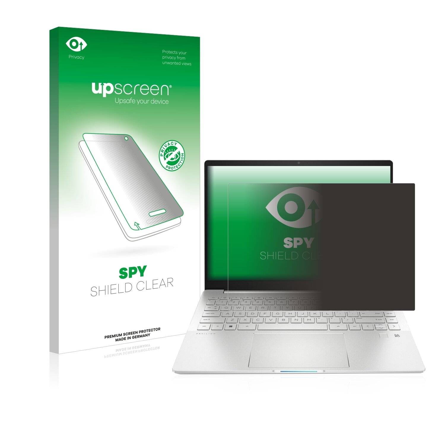 upscreen Blickschutzfolie für HP Pavilion Plus 14-eh Anti-Spy Privacy Blaulichtschutz Sichtschutzfolie