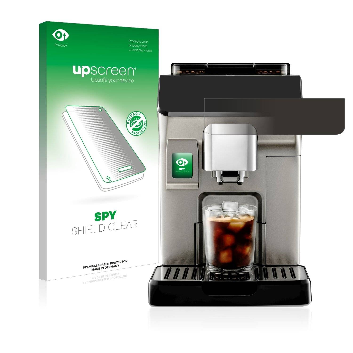 upscreen Spy Shield Clear Premium Blickschutzfolie für DeLonghi Eletta