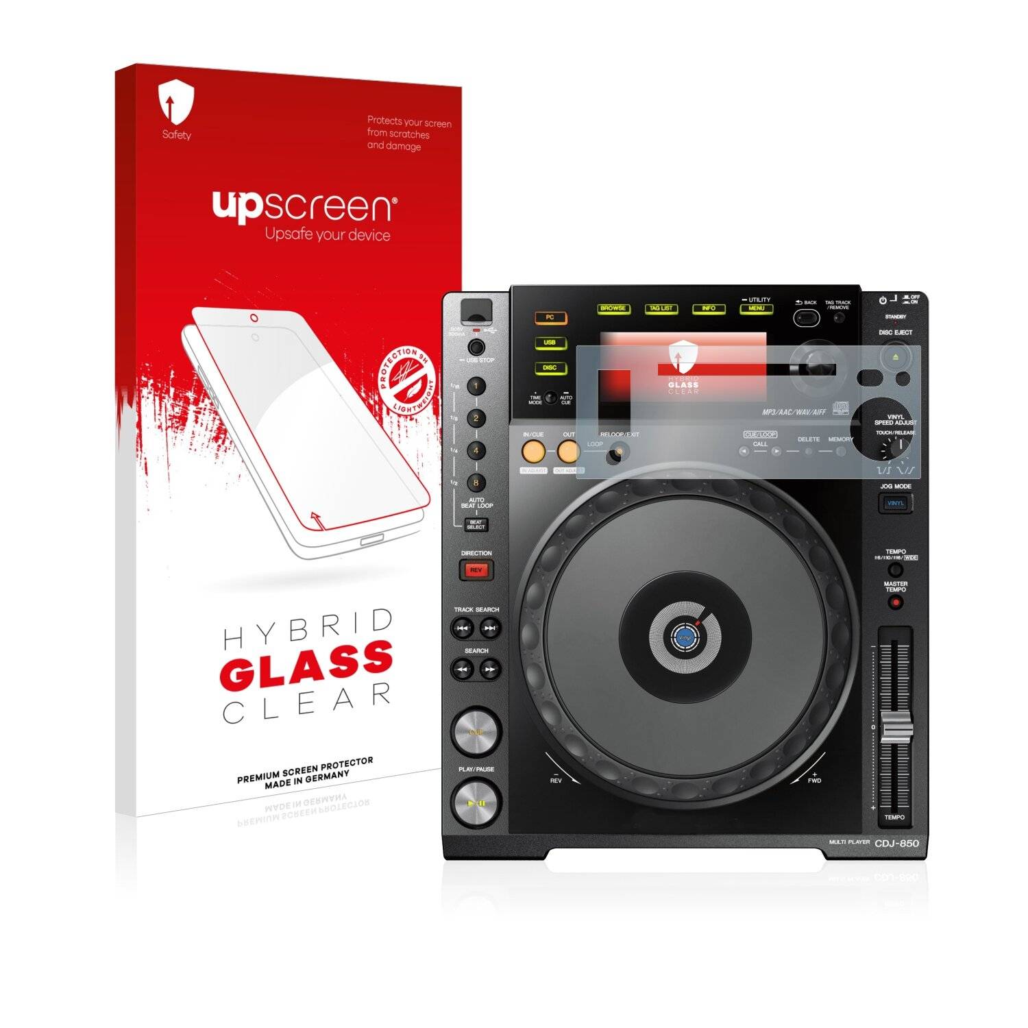 upscreen Hybrid Glass Clear Premium Schutzglas Folie für Pioneer