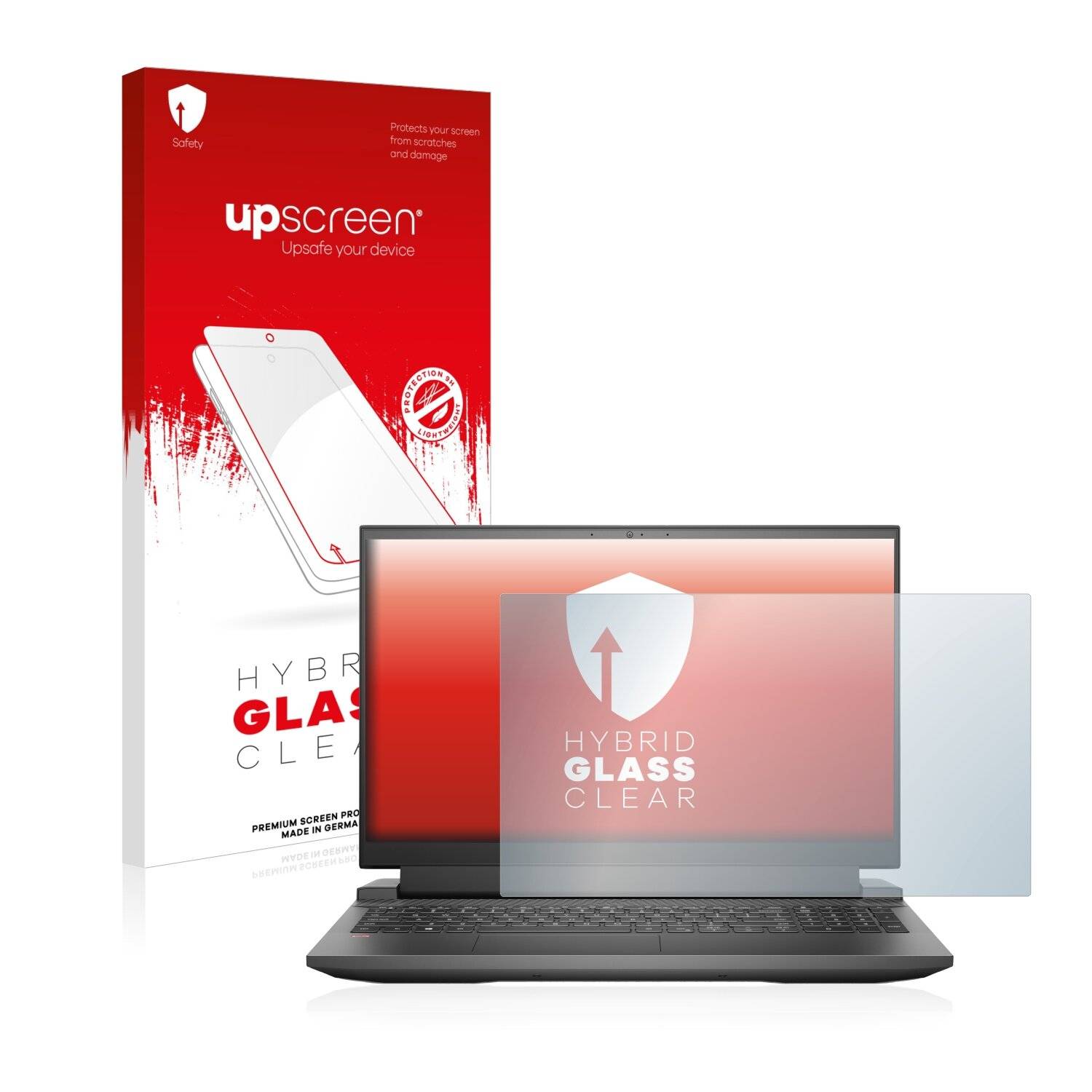 upscreen Hybrid Glass Clear Premium Schutzglas Folie für Dell