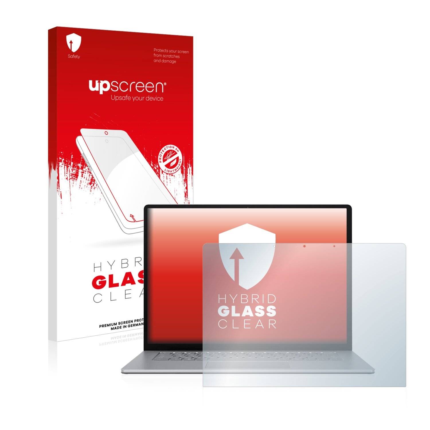 upscreen Hybrid Glass Clear Premium Schutzglas Folie für Microsoft Surface Laptop 5