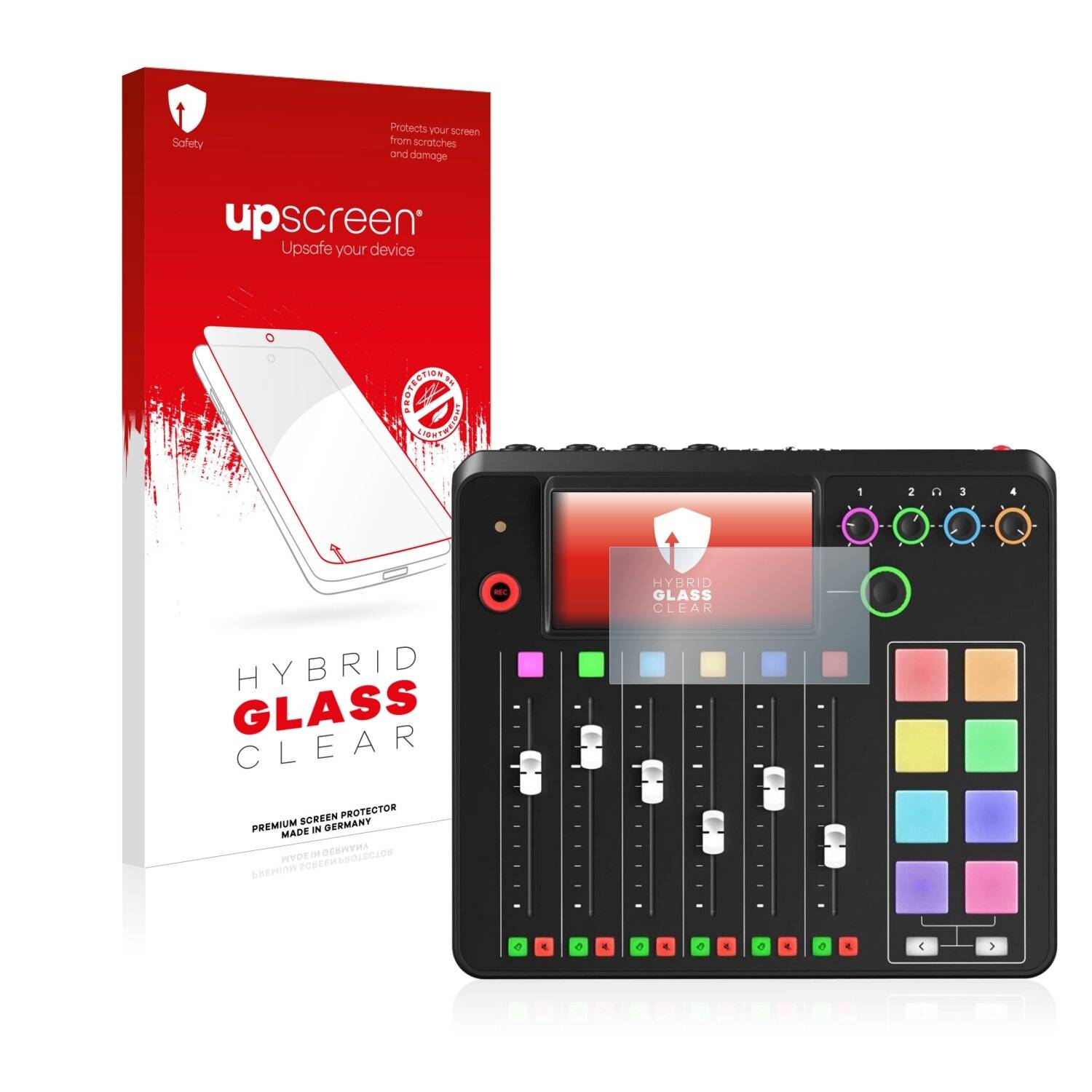 upscreen Hybrid Glass Clear Premium Schutzglas Folie für Rode Rodecaster Pro