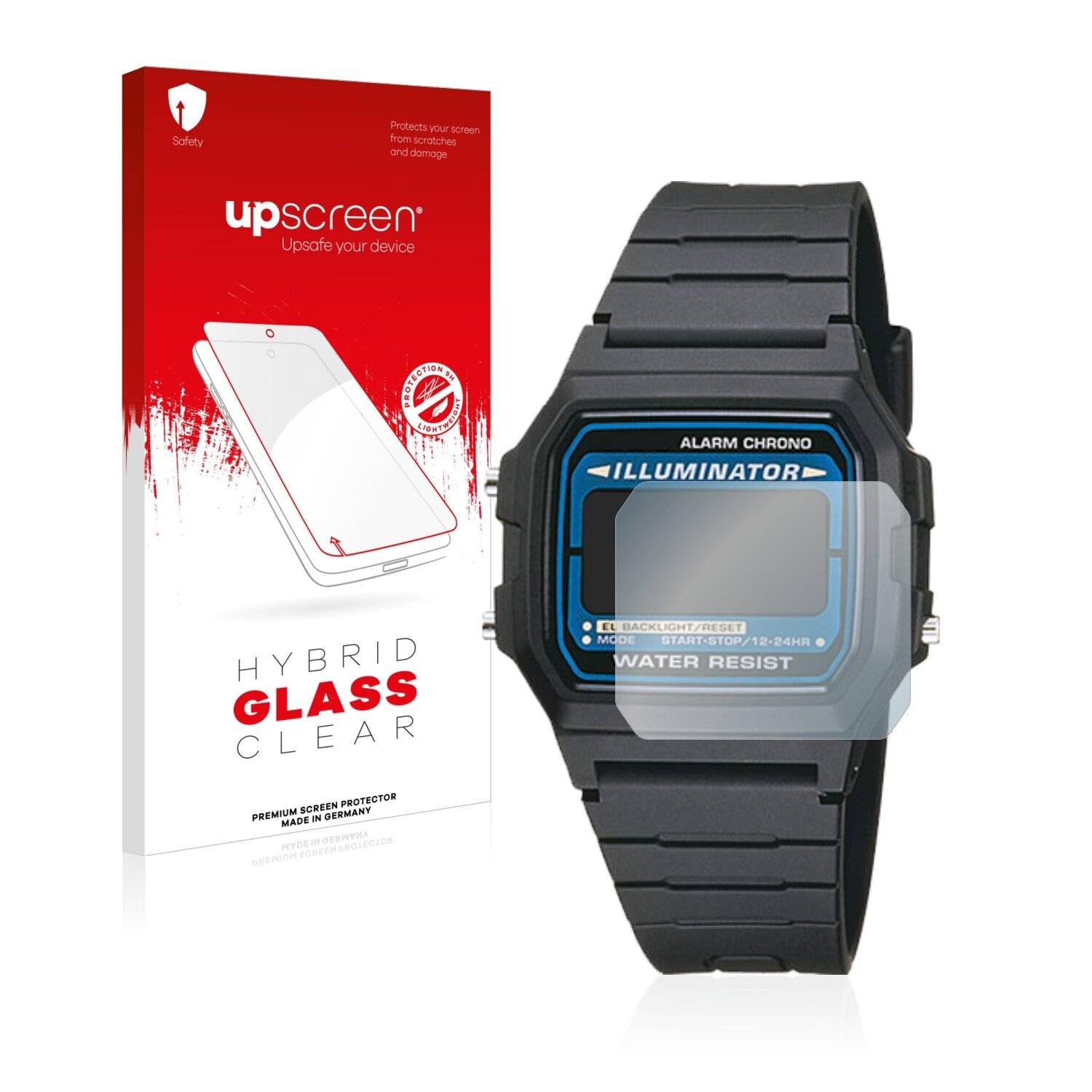 upscreen Hybrid Glass Clear Premium Schutzglas Folie für Casio