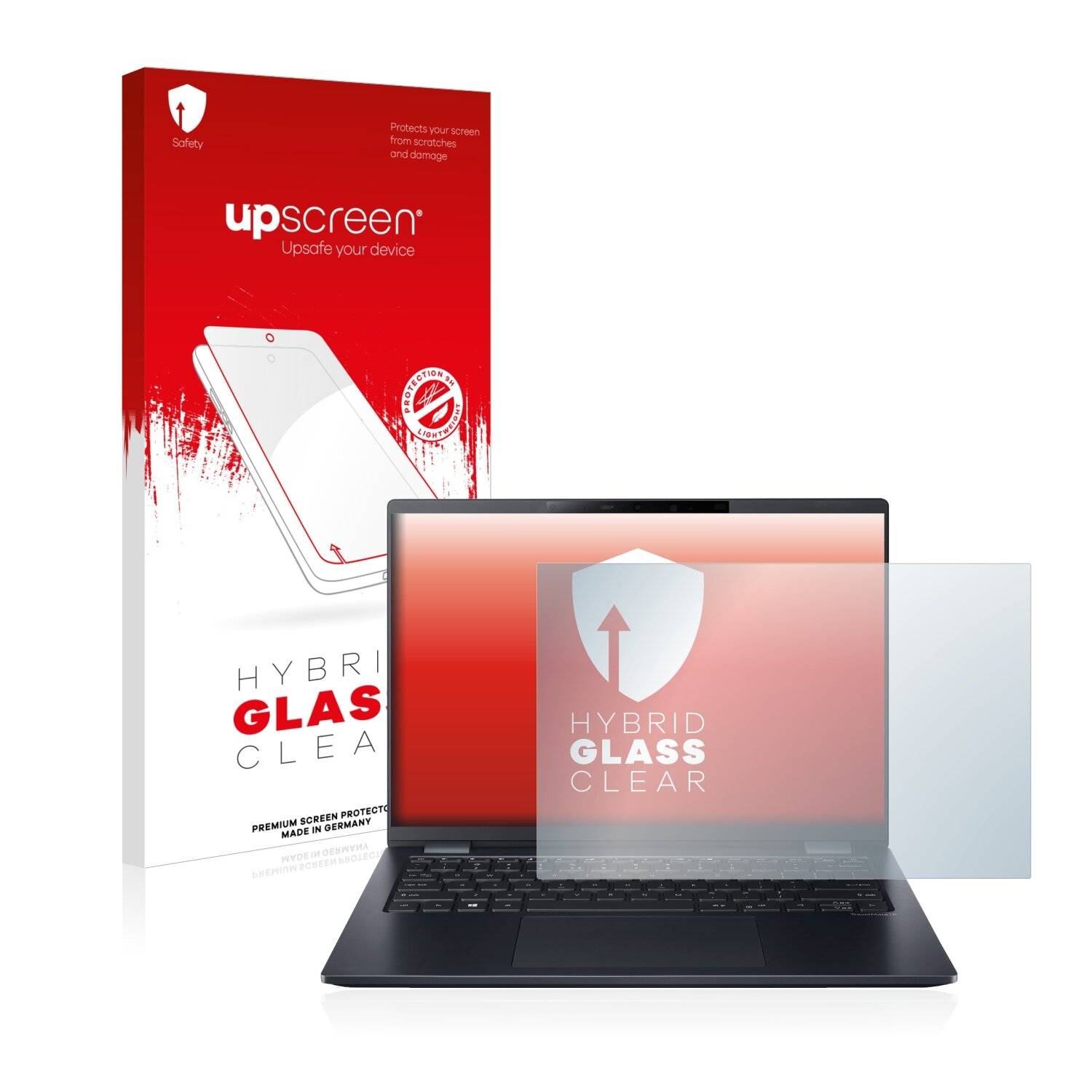 upscreen Hybrid Glass Clear Premium Schutzglas Folie für Acer TravelMate P6