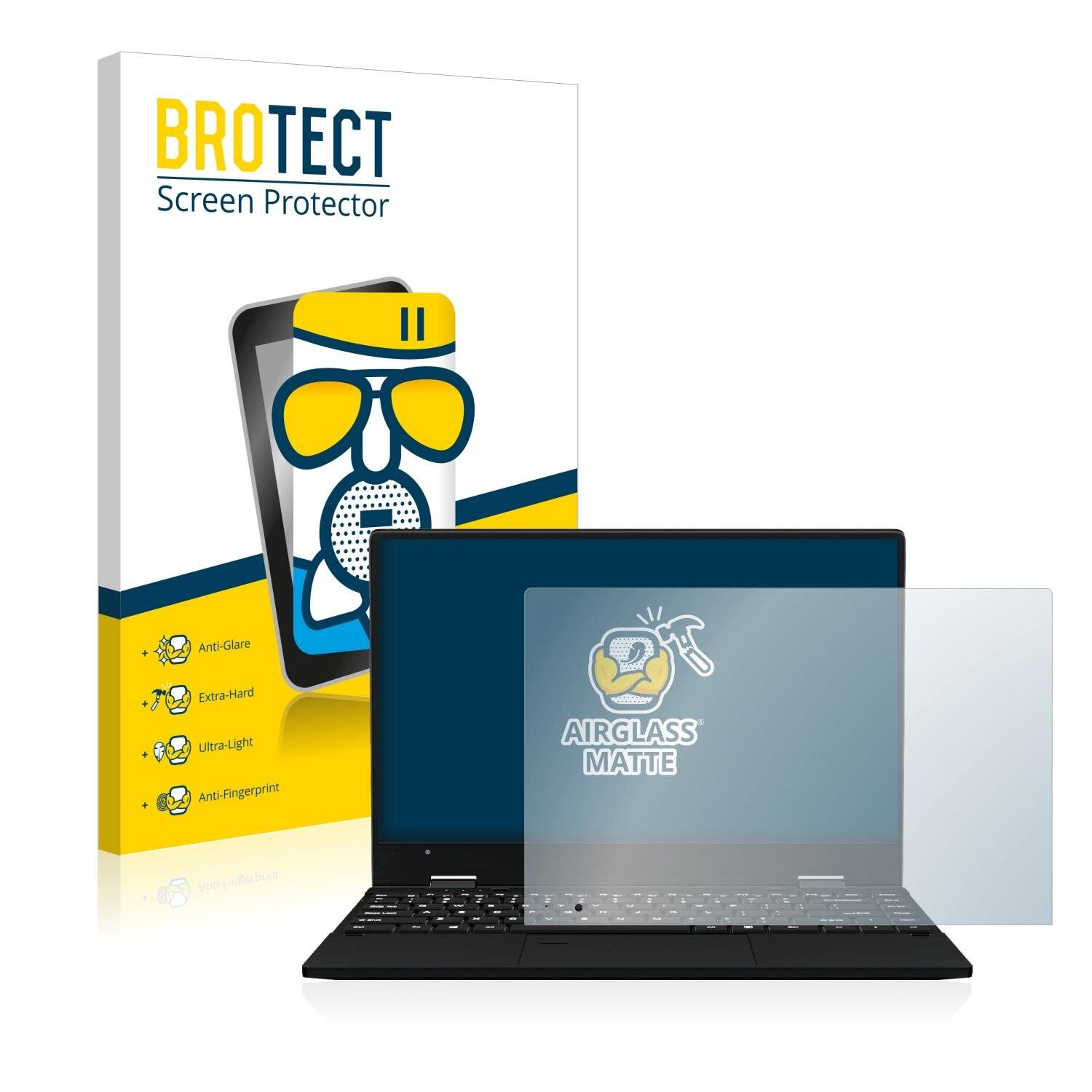 BROTECT AirGlass Matte Schutzglas Folie für KUU Flexone 2-in-1 14.1