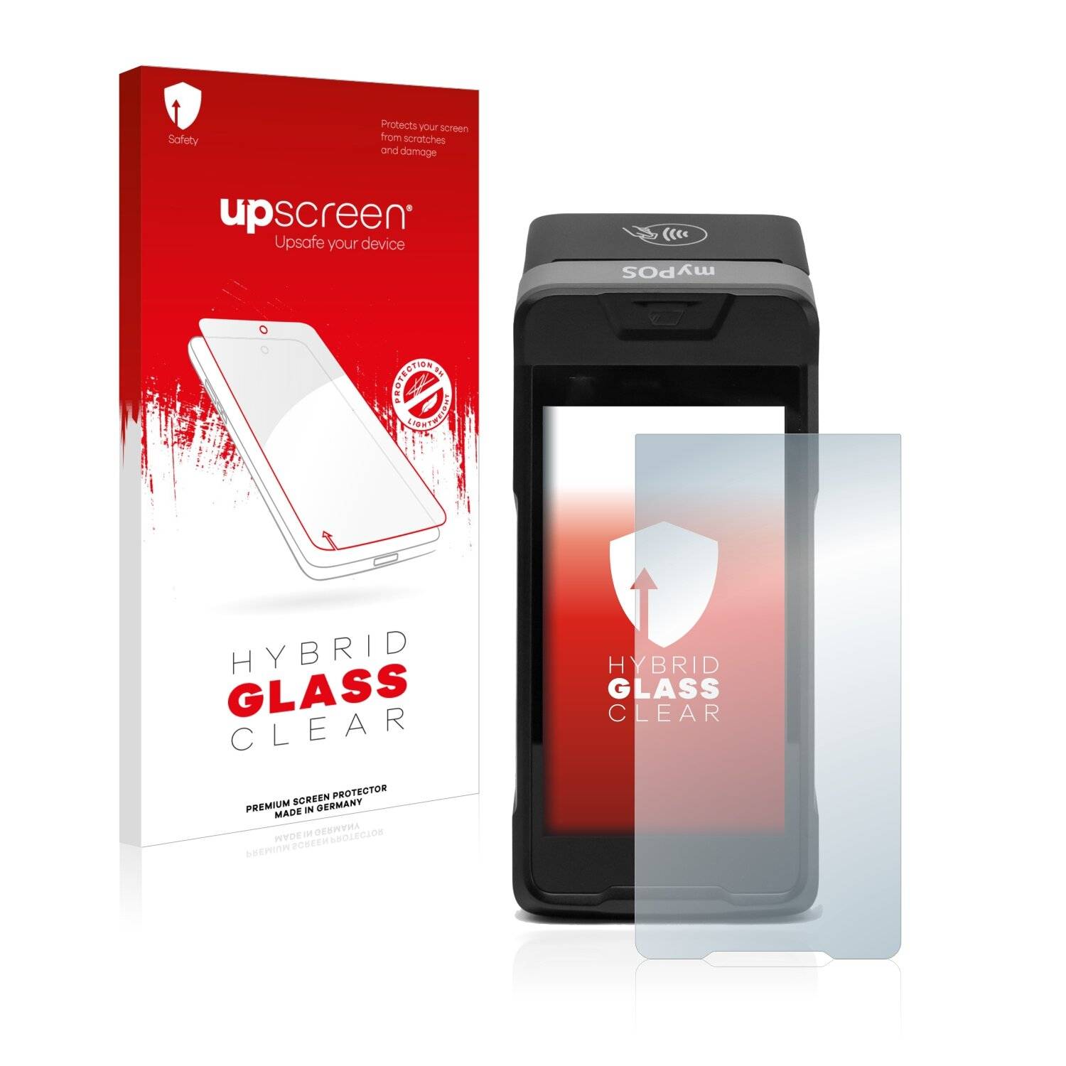 upscreen Hybrid Glass Clear Premium Schutzglas Folie für myPOS