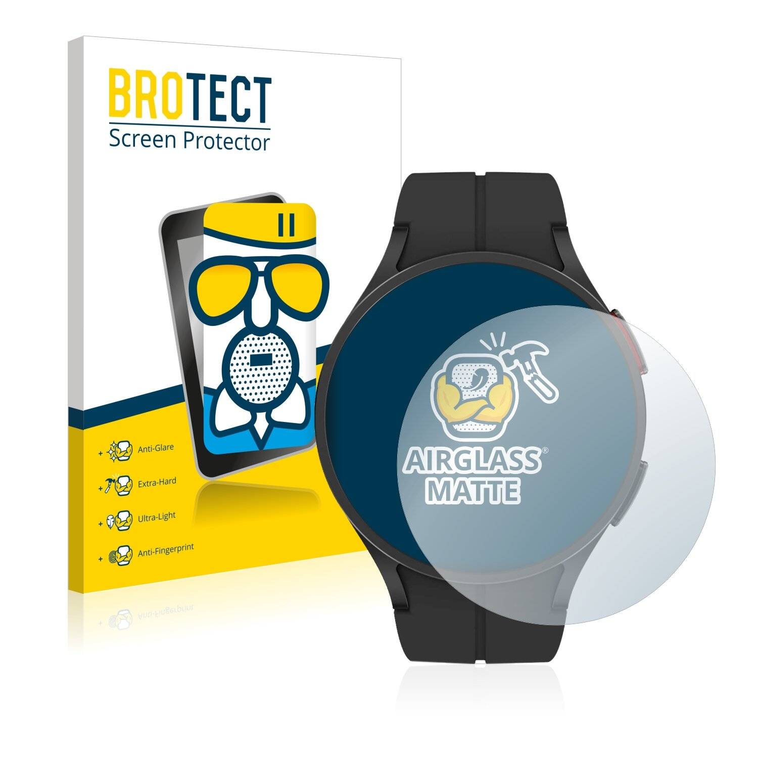 BROTECT AirGlass Flexible Schutz Glas Folie für Samsung Galaxy Watch 5 Pro Matt Entspiegelt