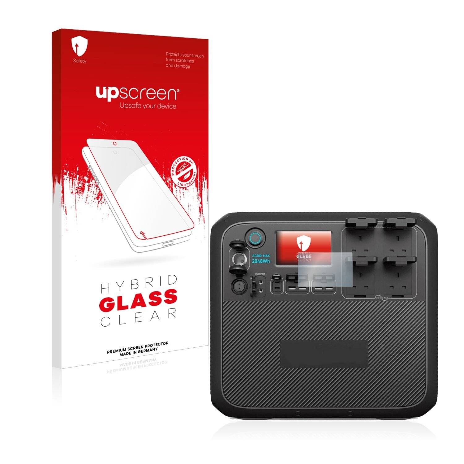 upscreen Hybrid Glass Clear Premium Schutzglas Folie für Bluetti