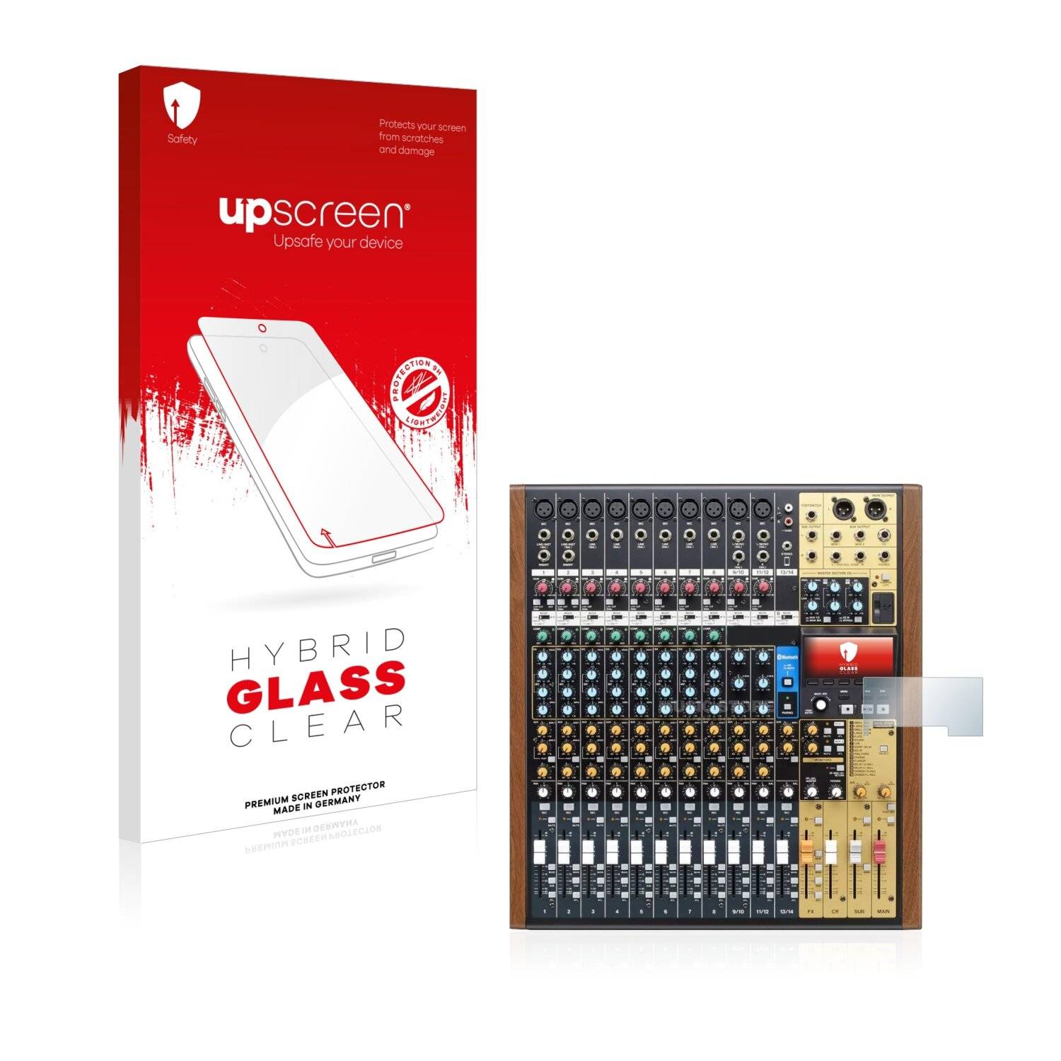upscreen Hybrid Glass Clear Premium Schutzglas Folie für Tascam Modell