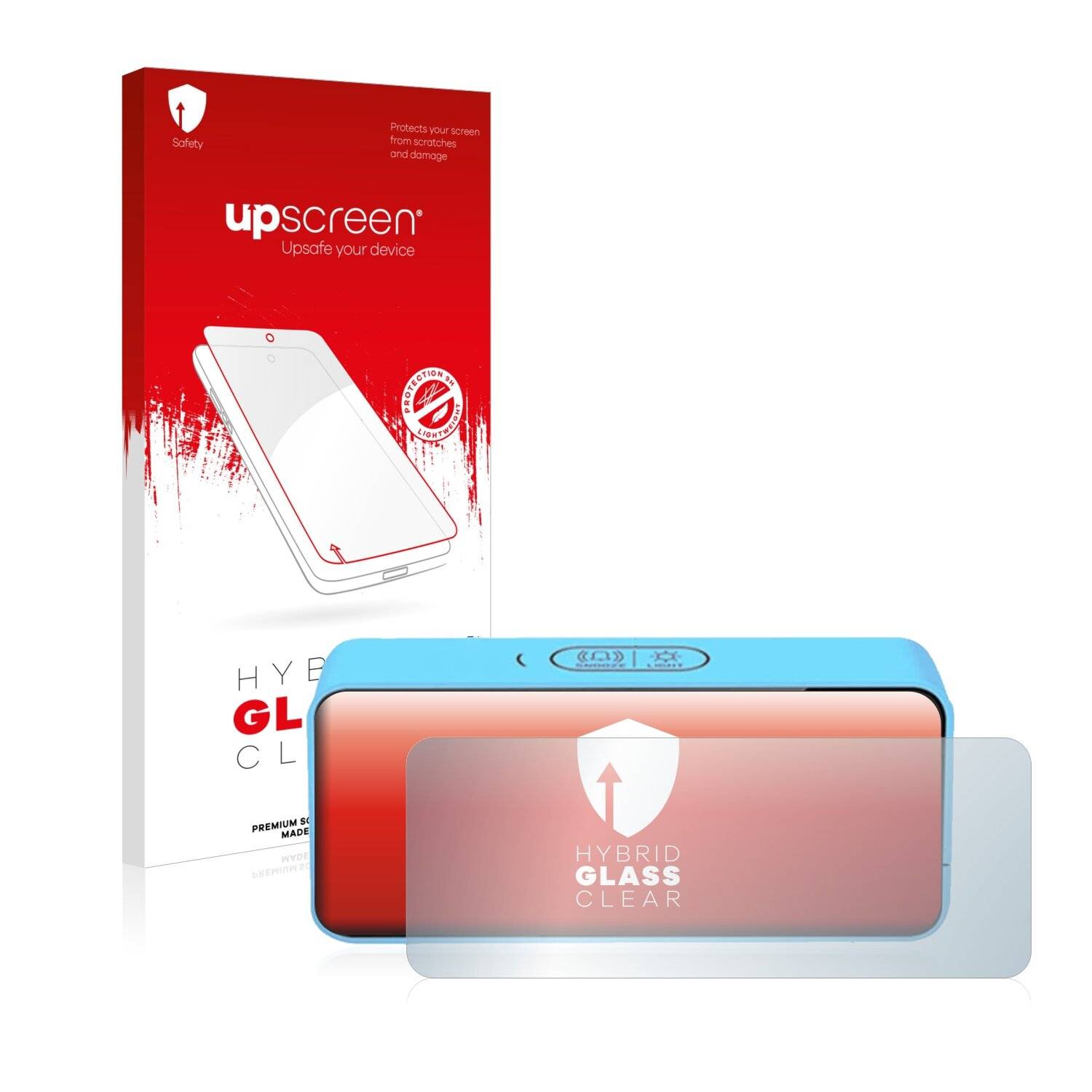 upscreen Hybrid Glass Clear Premium Schutzglas Folie für Latec Digitaler Wecker/ digital