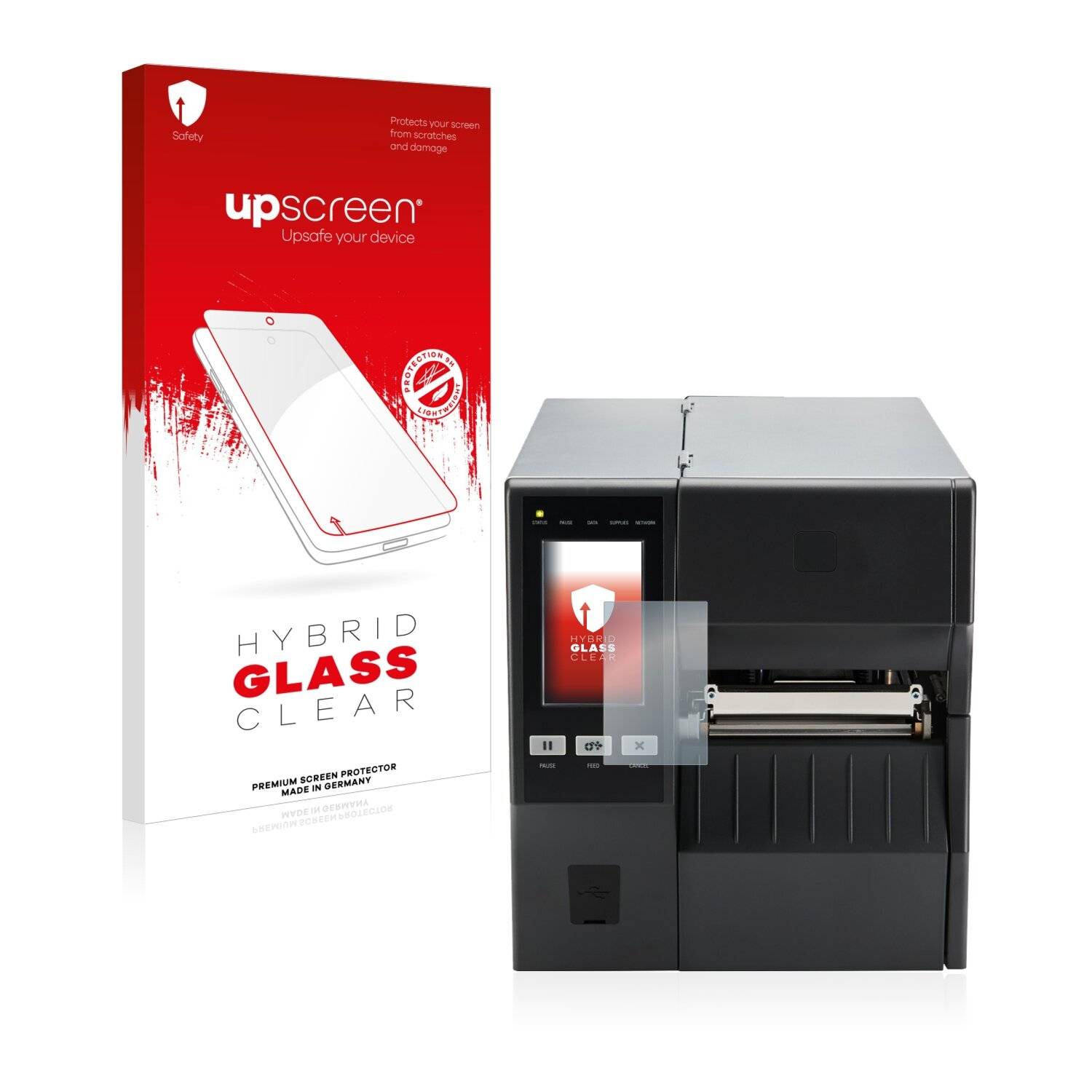 upscreen Hybrid Glass Clear Premium Schutzglas Folie für Zebra