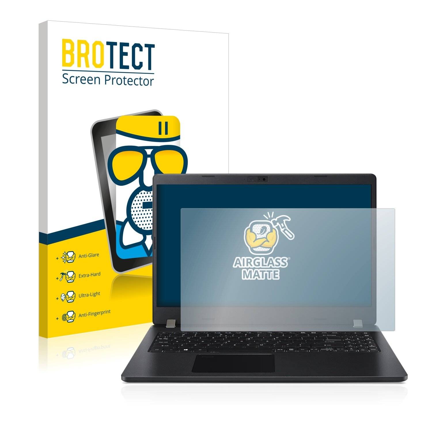 BROTECT AirGlass Matte Schutzglas Folie für Acer TravelMate
