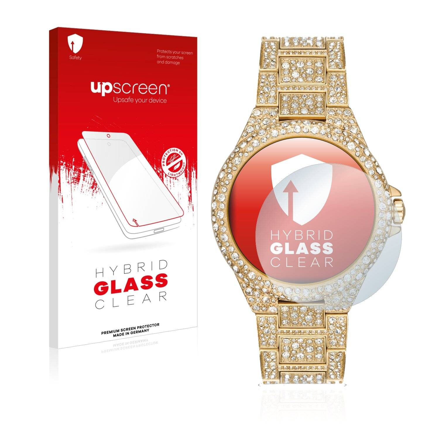 upscreen Hybrid Glass Clear Premium Schutzglas Folie für Michael Kors Camille MK