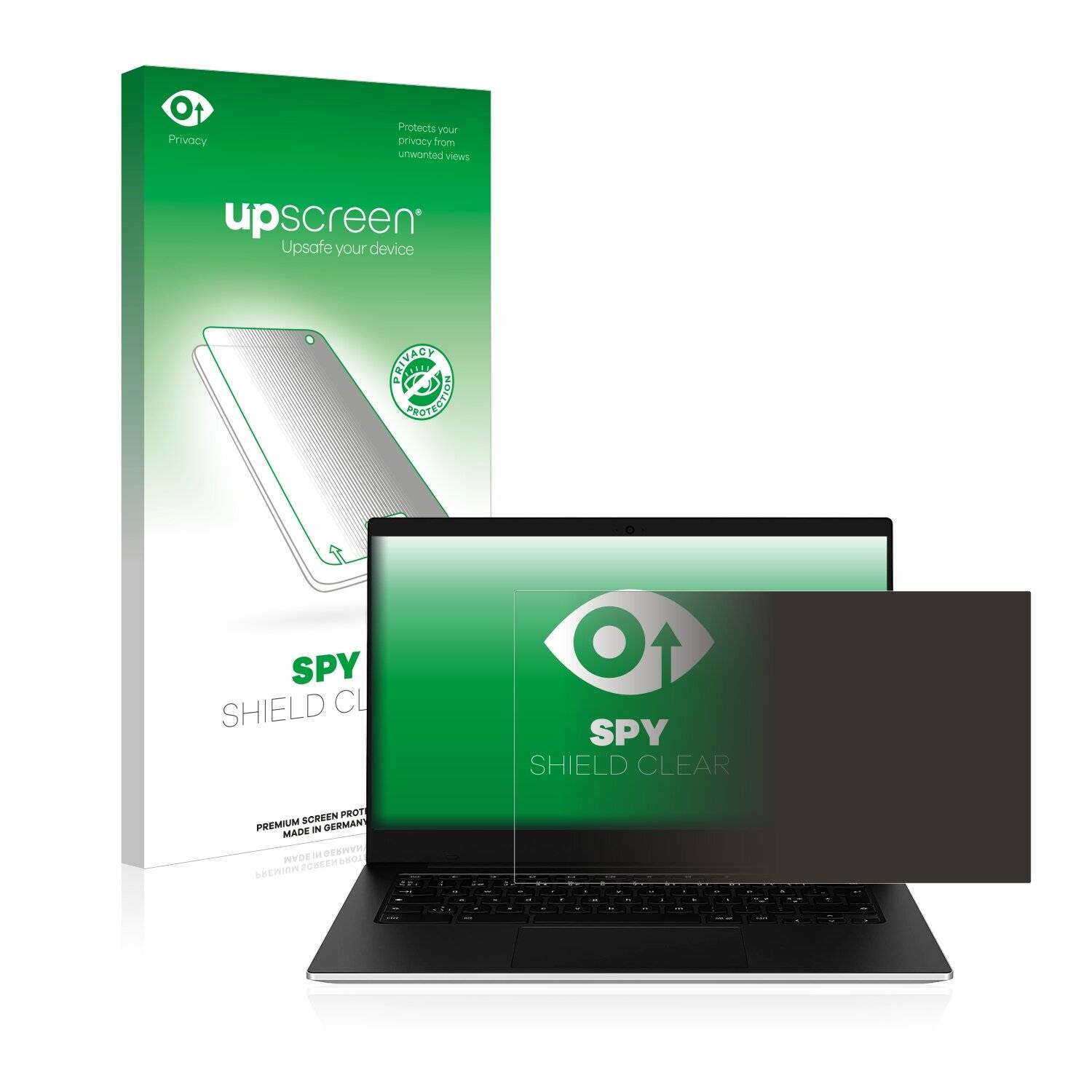 upscreen Spy Shield Clear Premium Blickschutzfolie für Samsung Galaxy Chromebook Go