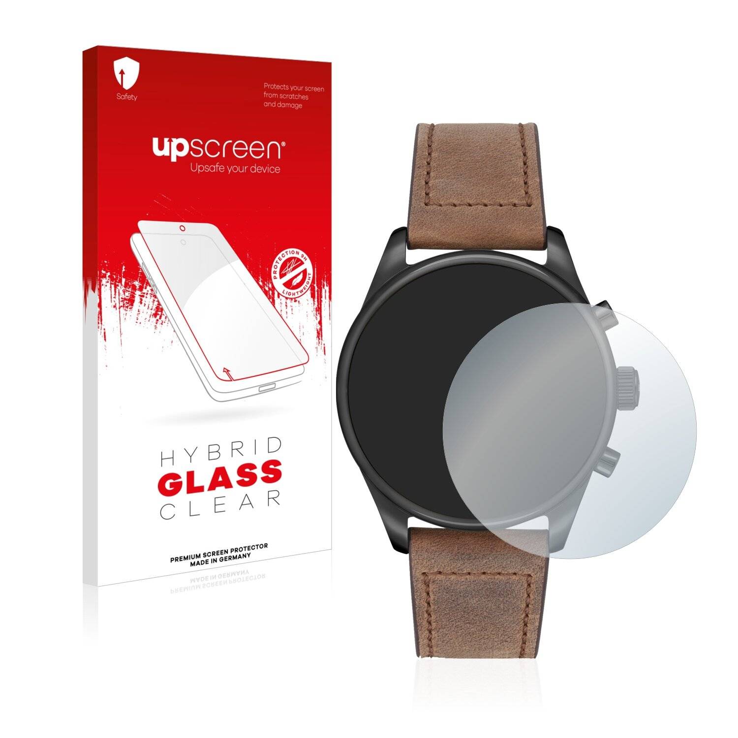 upscreen Hybrid Glass Clear Premium Schutzglas Folie für Hugo Boss Chronograph