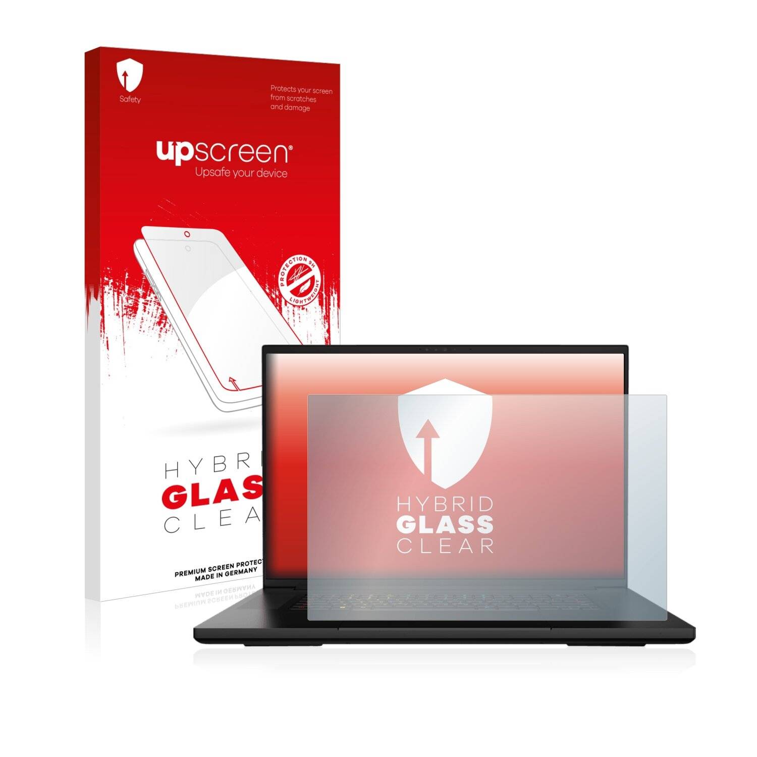 upscreen Hybrid Glass Clear Premium Schutzglas Folie für Razer Blade 18