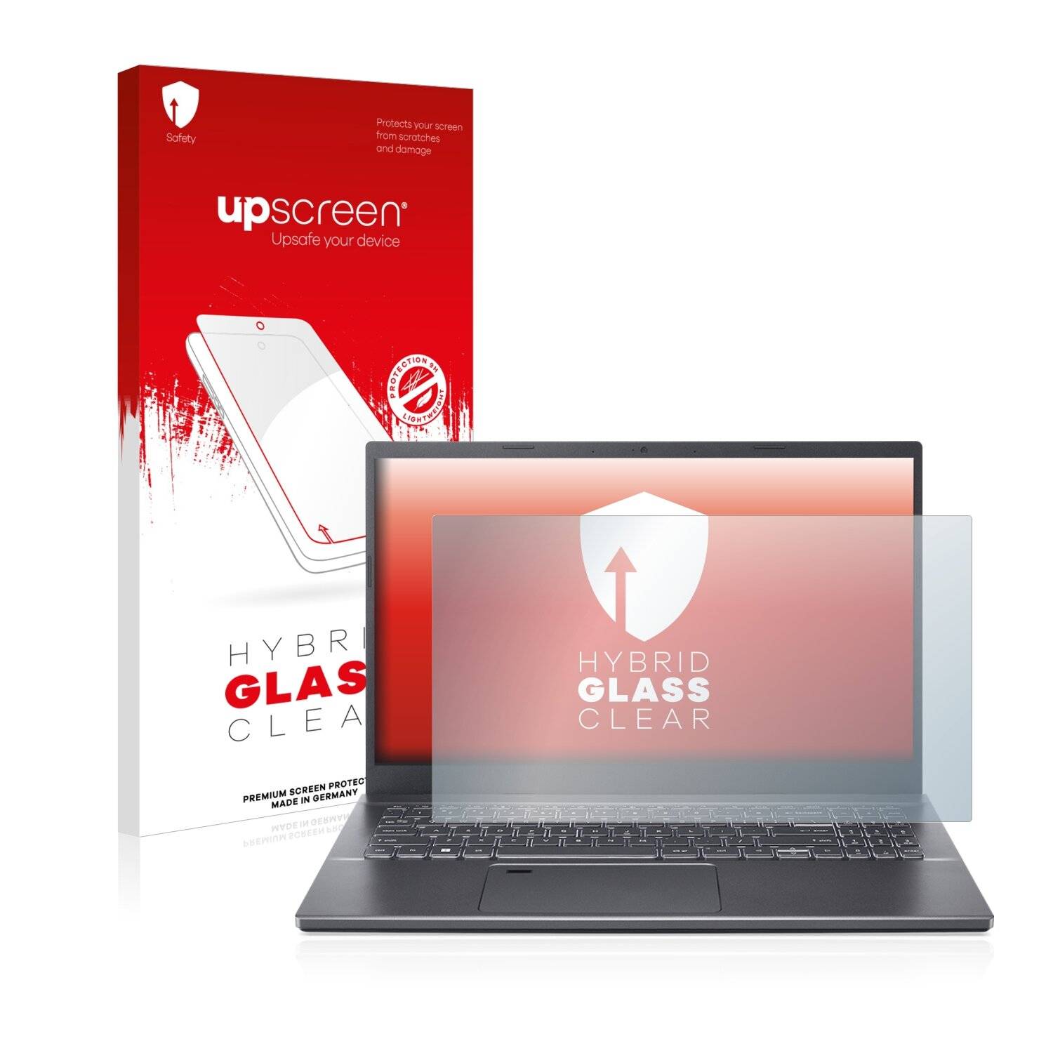 upscreen Hybrid Glass Clear Premium Schutzglas Folie für Acer Aspire 5