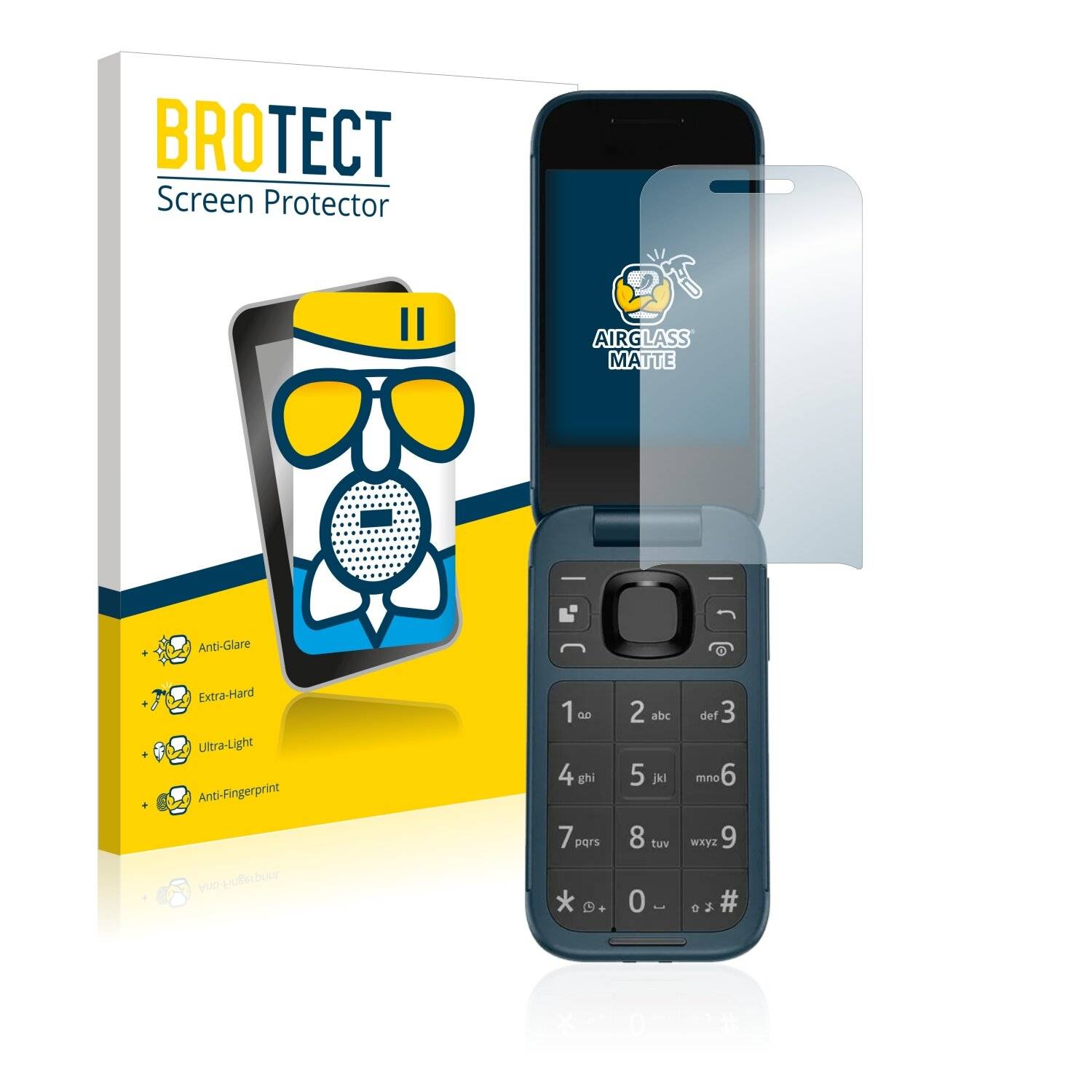 BROTECT AirGlass Flexible Panzerglasfolie für Nokia 2660 Flip Matt Entspiegelt