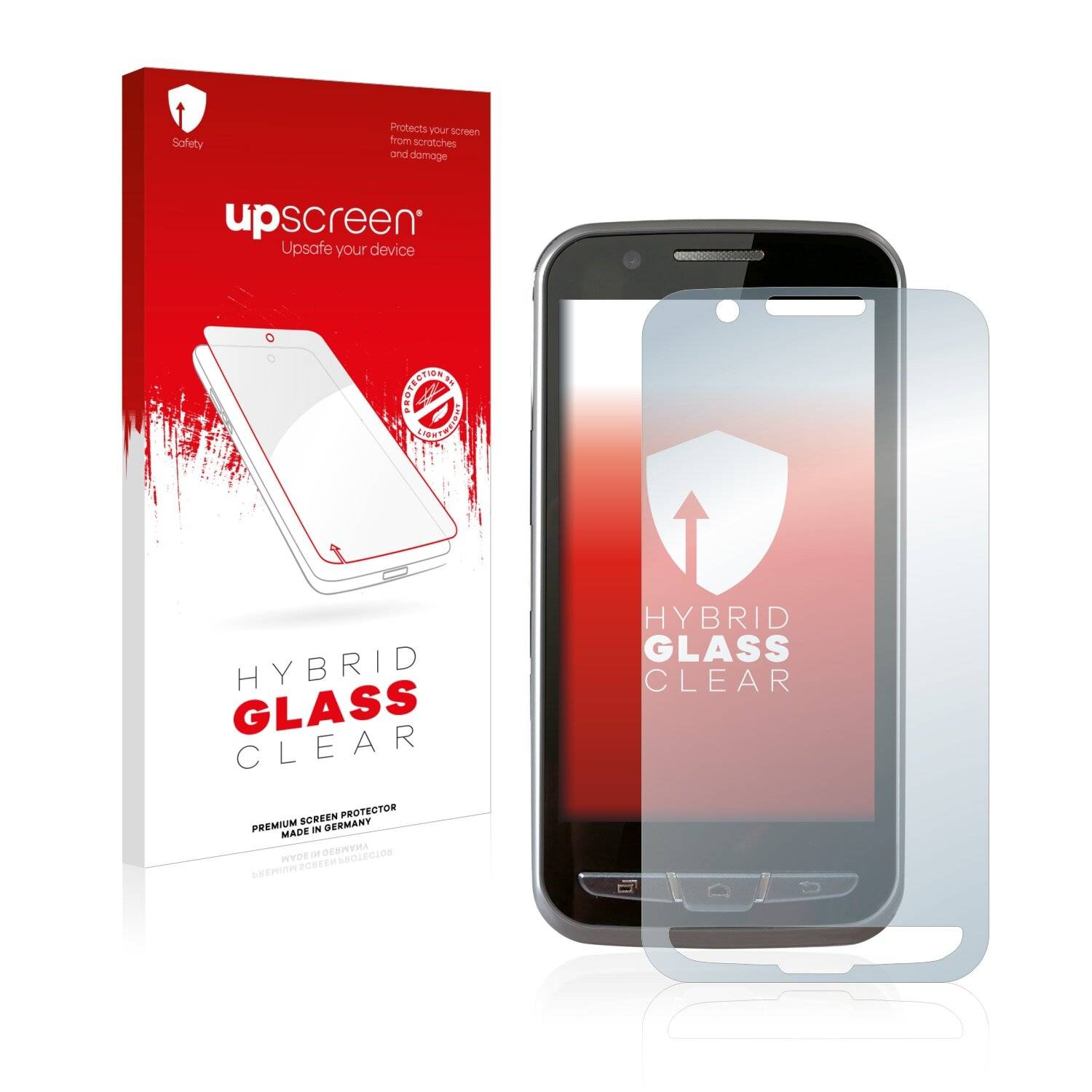 upscreen Hybrid Glass Clear Premium Schutzglas Folie für Point Mobile