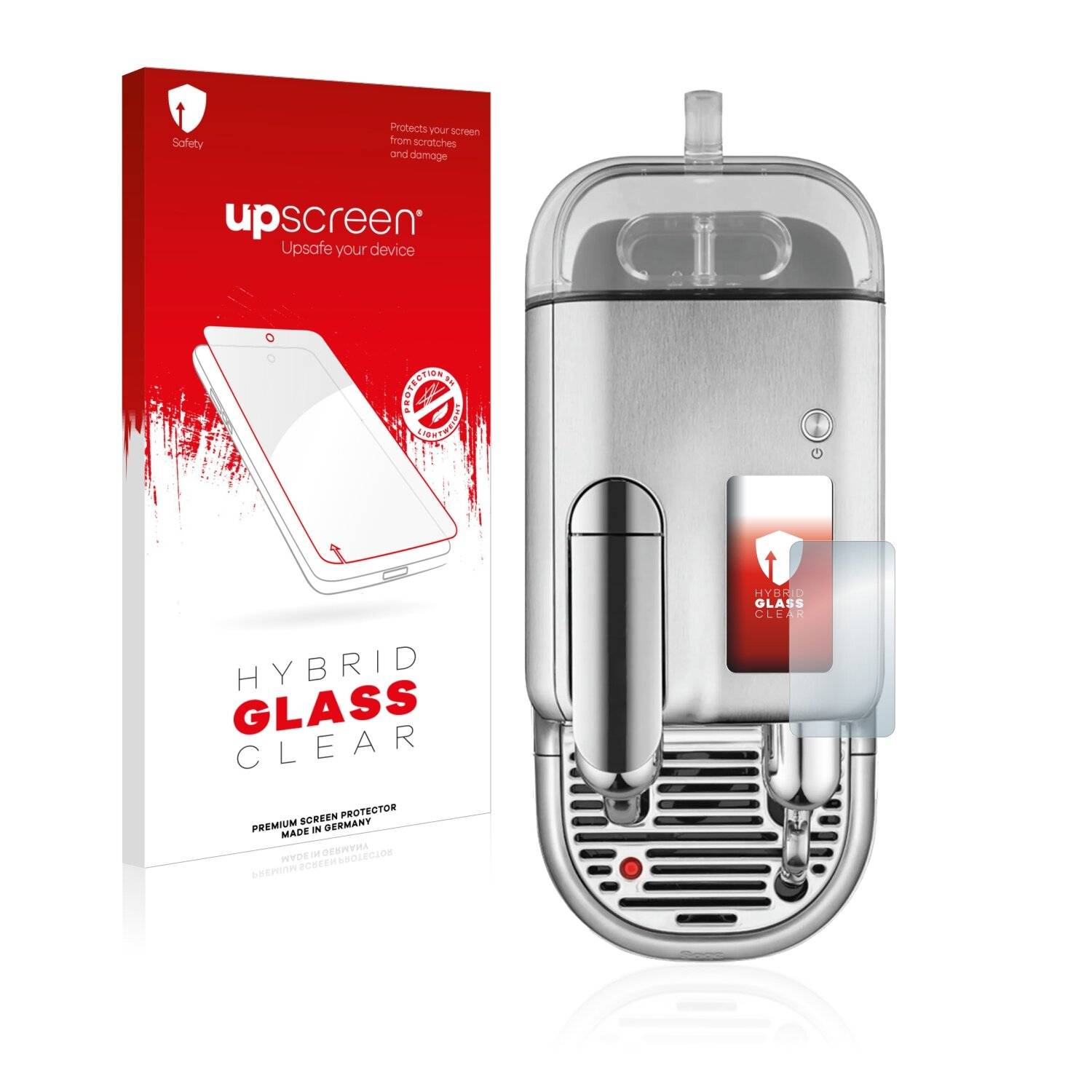 upscreen Hybrid Glass Clear Premium Schutzglas Folie für Sage Nespresso Creatista